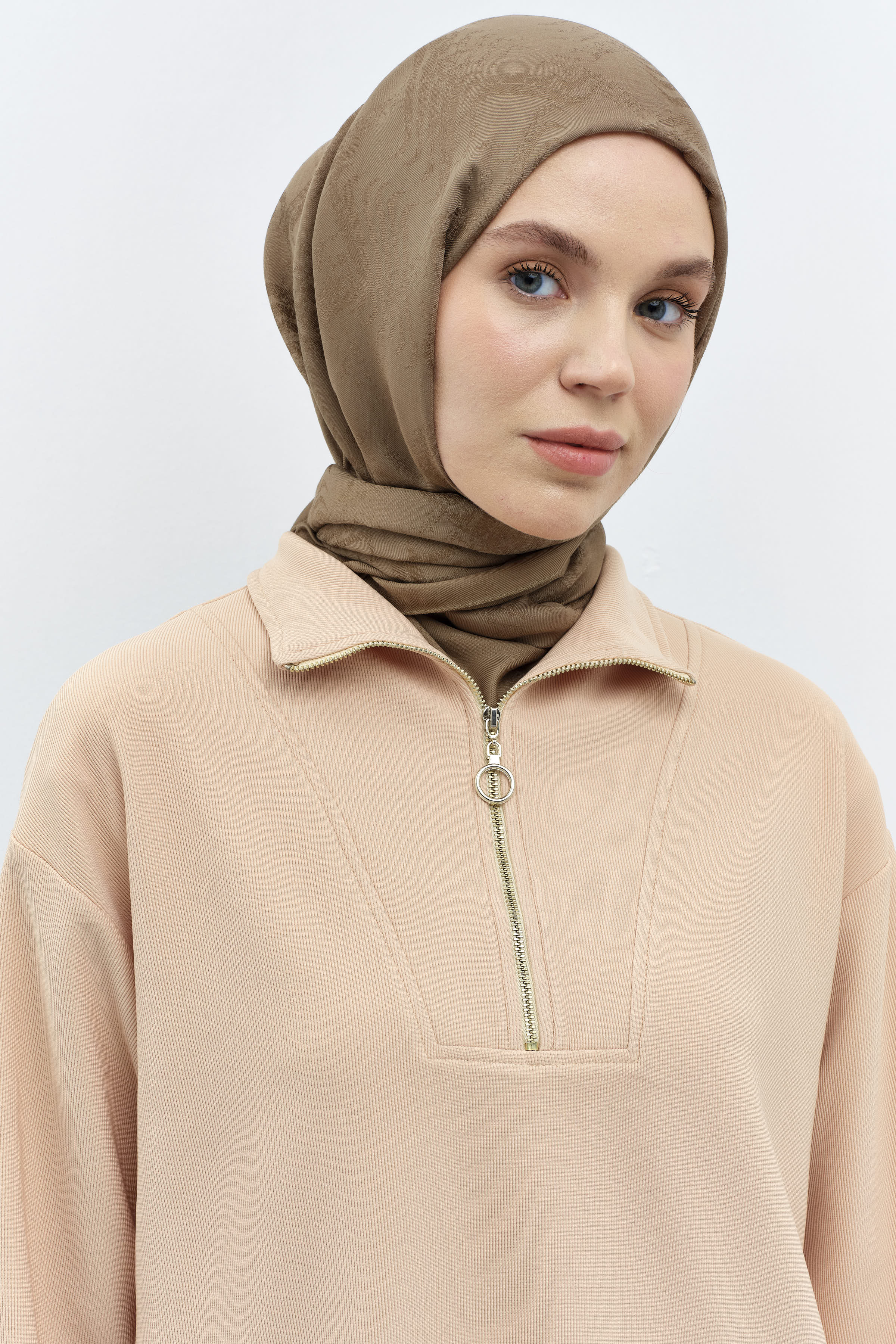 Dalga Desenli Şal - Açık Kahve TUGBA