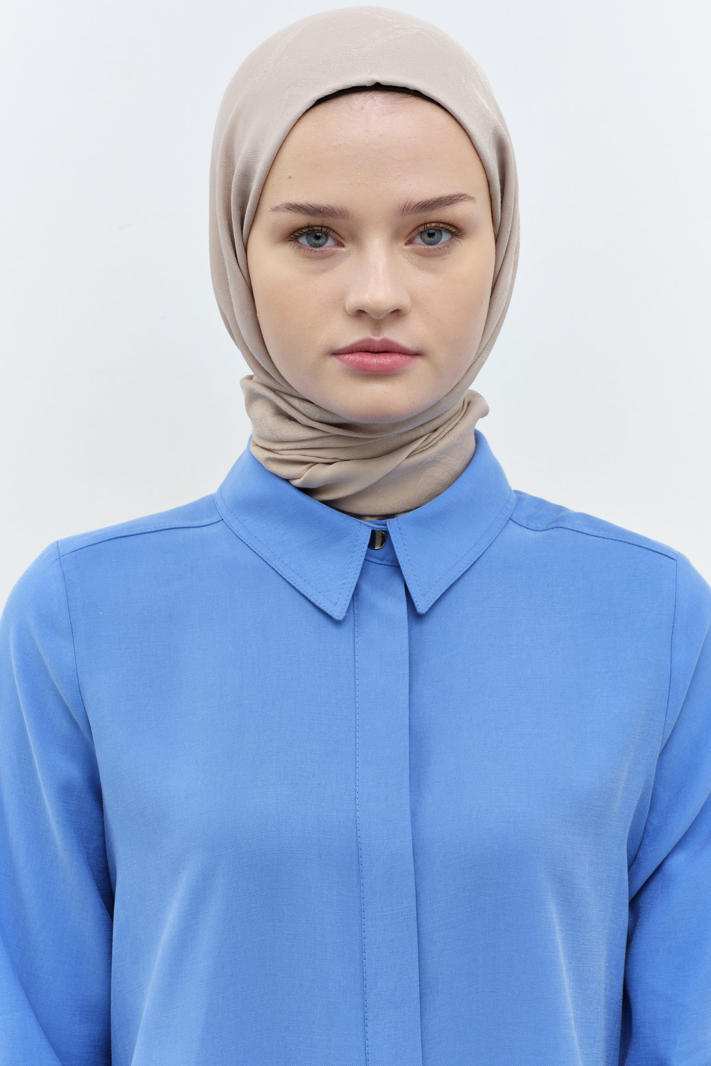 Dalga Desenli Şal - Bej TUGBA