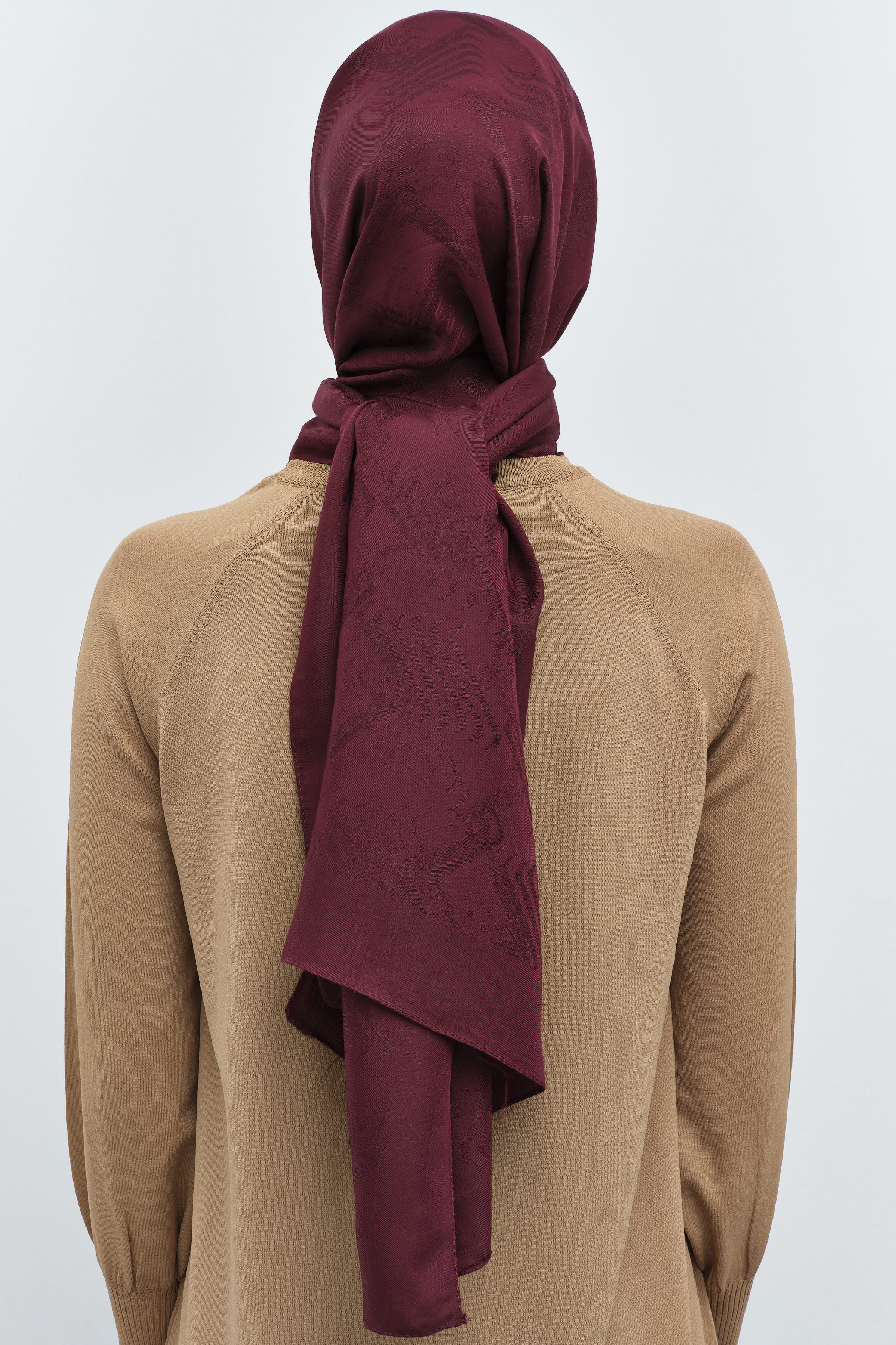 Dalga Desenli Şal - Bordo TUGBA