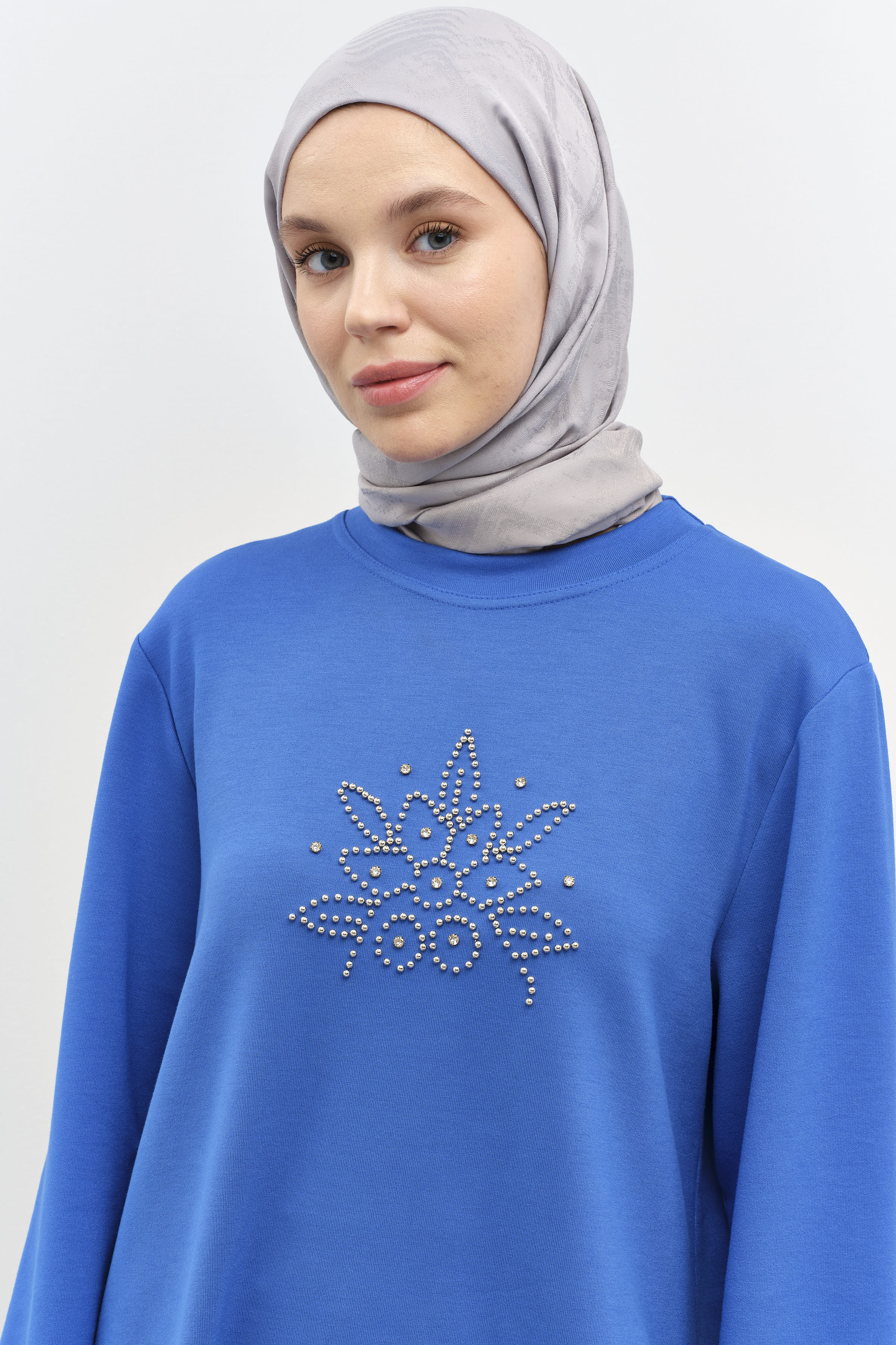 Dalga Desenli Şal - Gri TUGBA