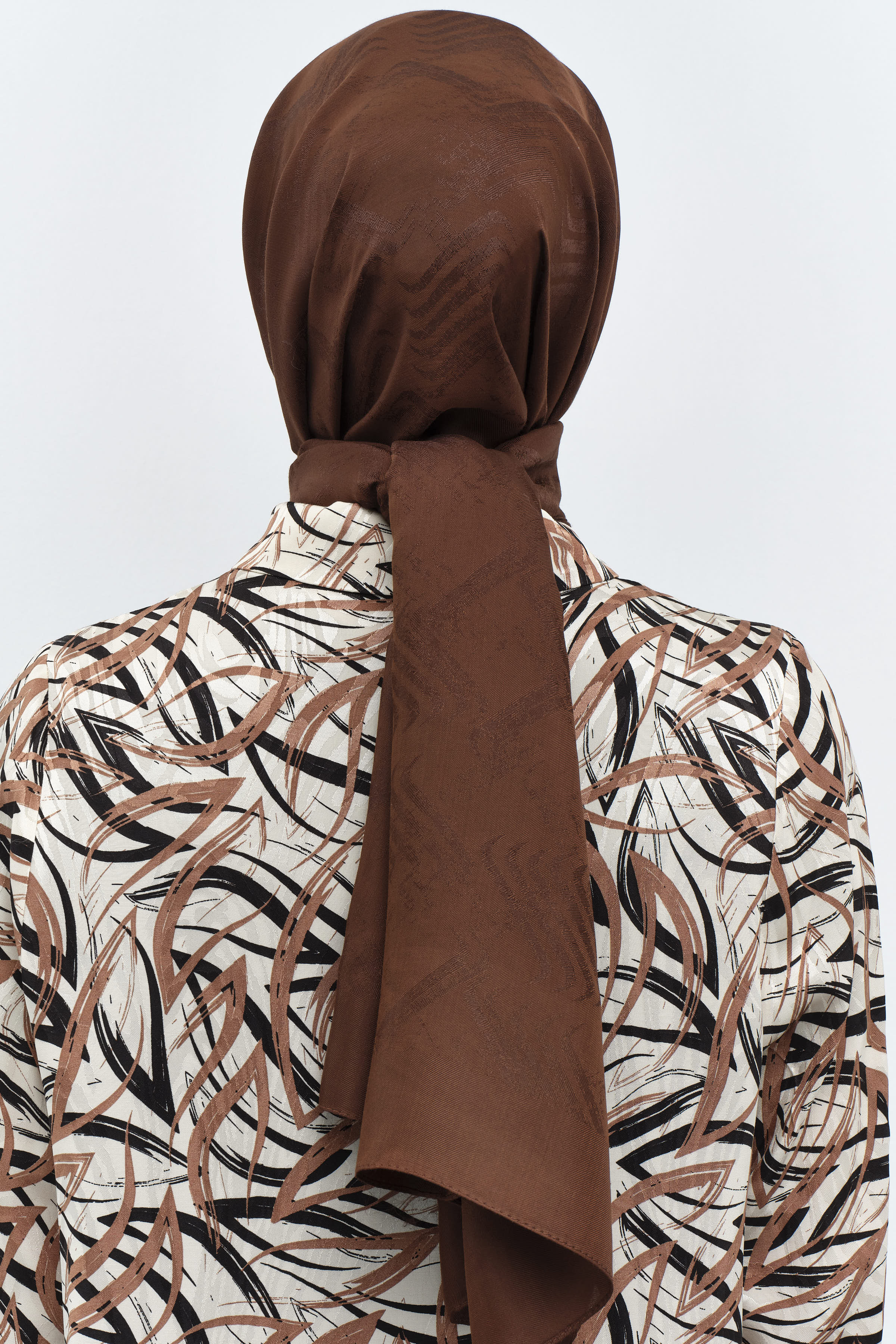 Dalga Desenli Şal - Kahve TUGBA