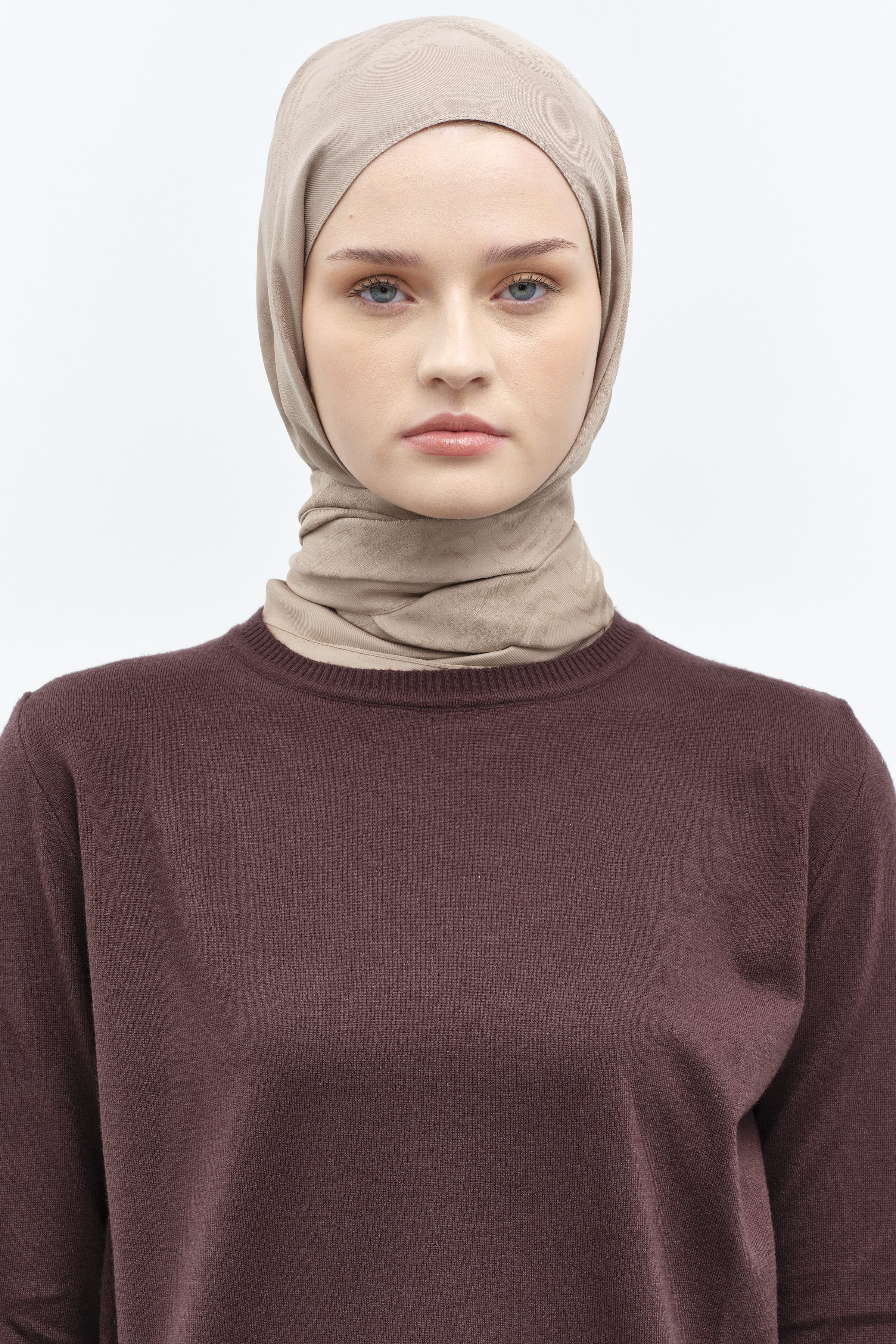 Dalga Desenli Şal - Kum TUGBA