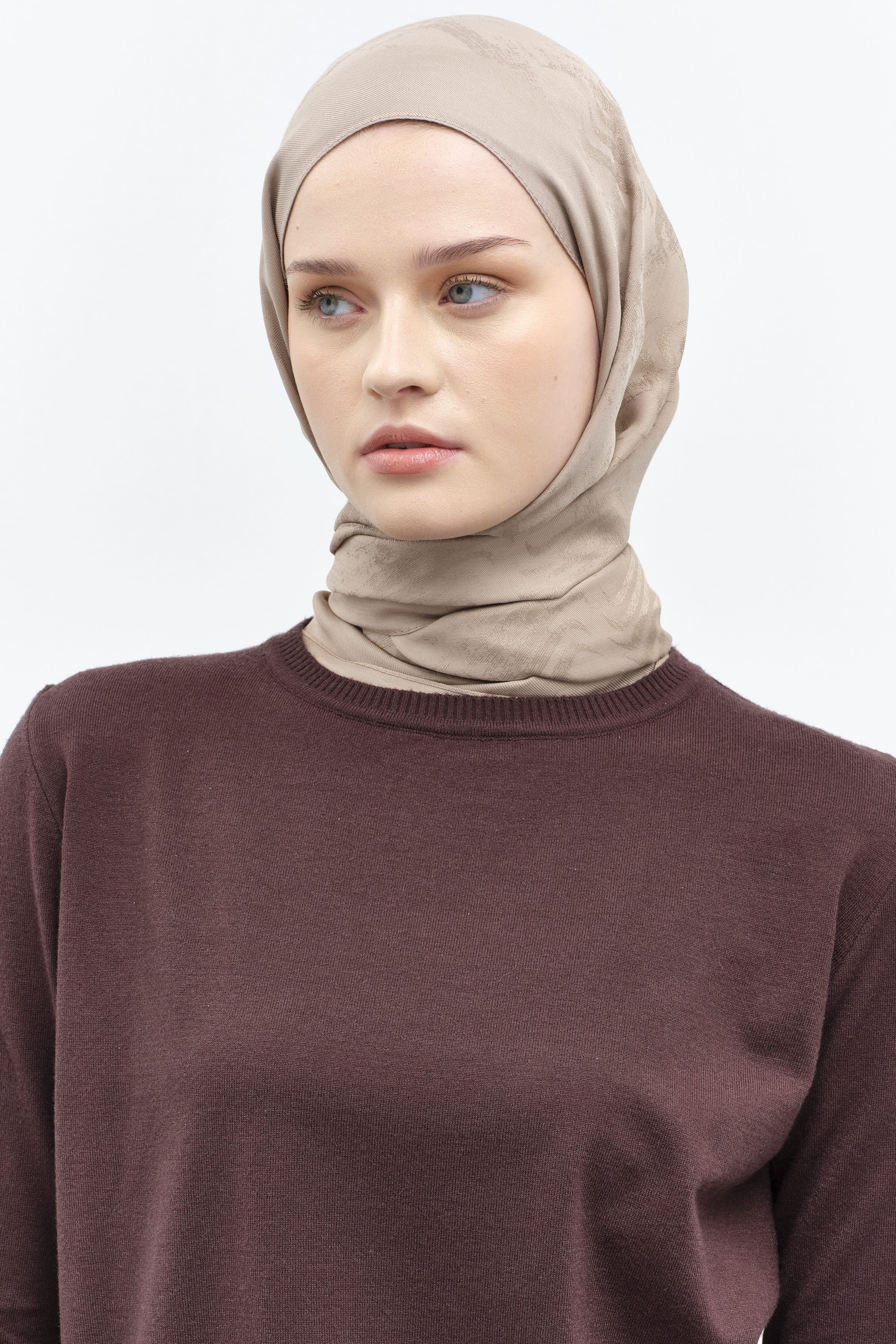 Dalga Desenli Şal - Kum TUGBA