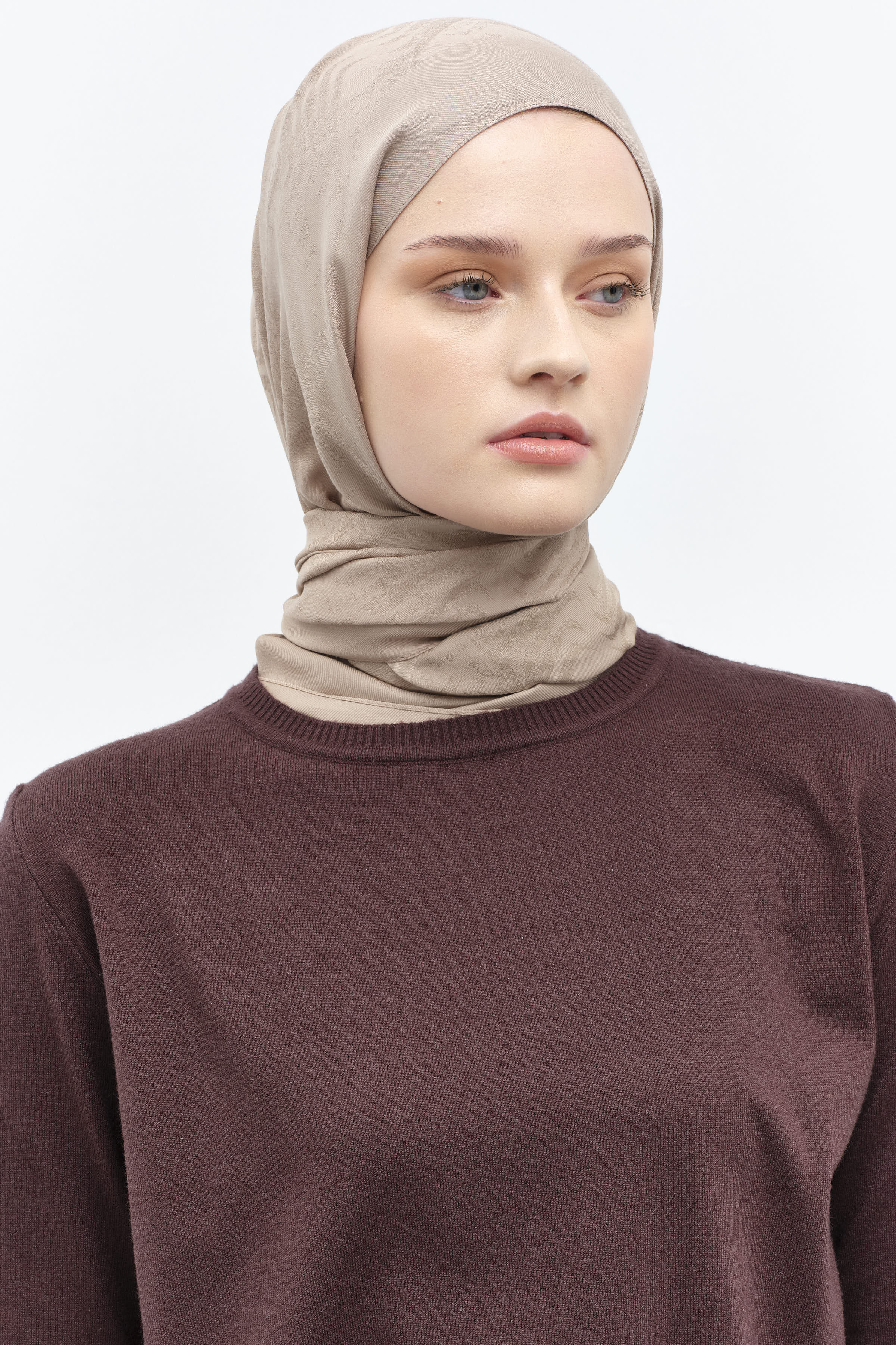 Dalga Desenli Şal - Kum TUGBA