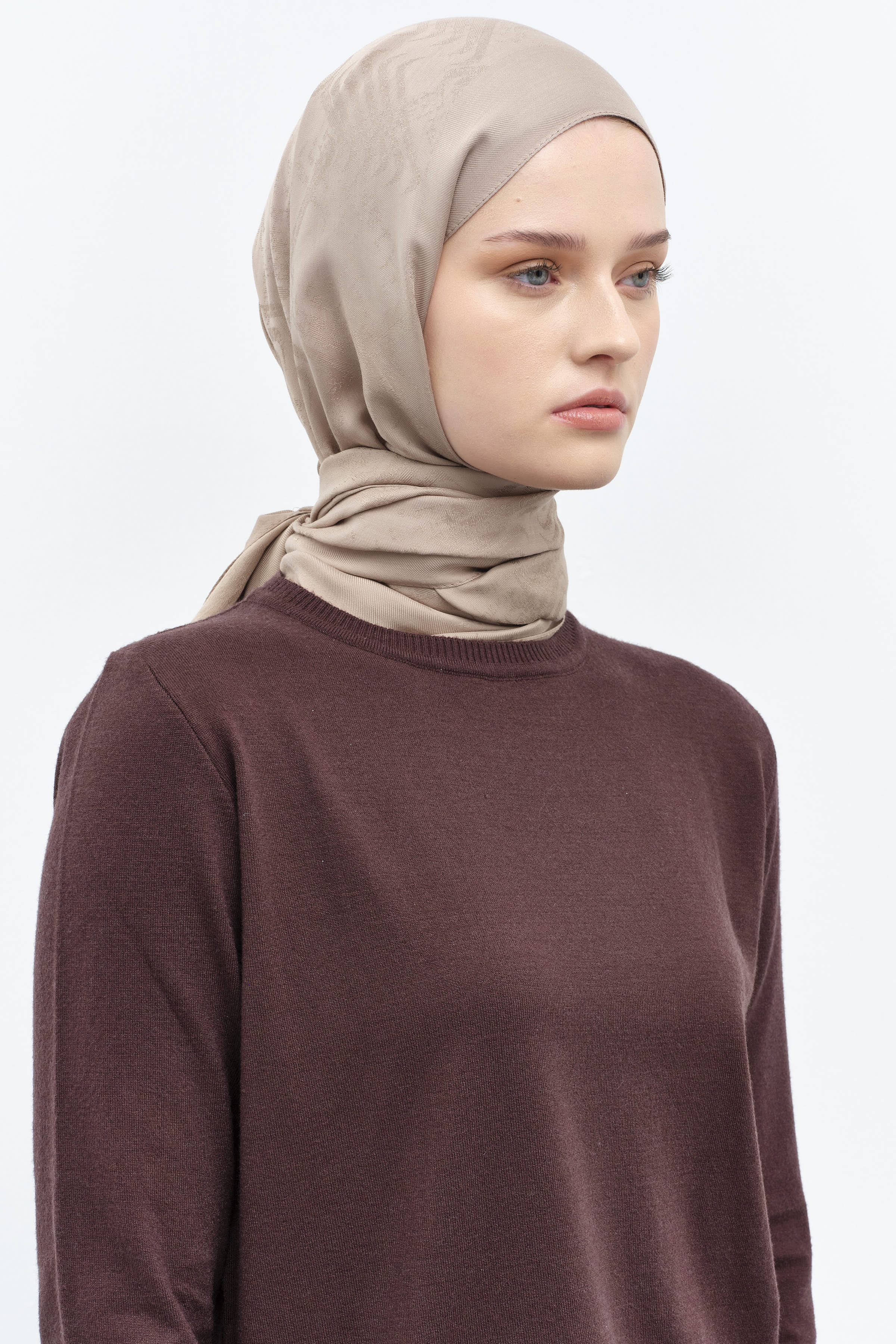 Dalga Desenli Şal - Kum TUGBA