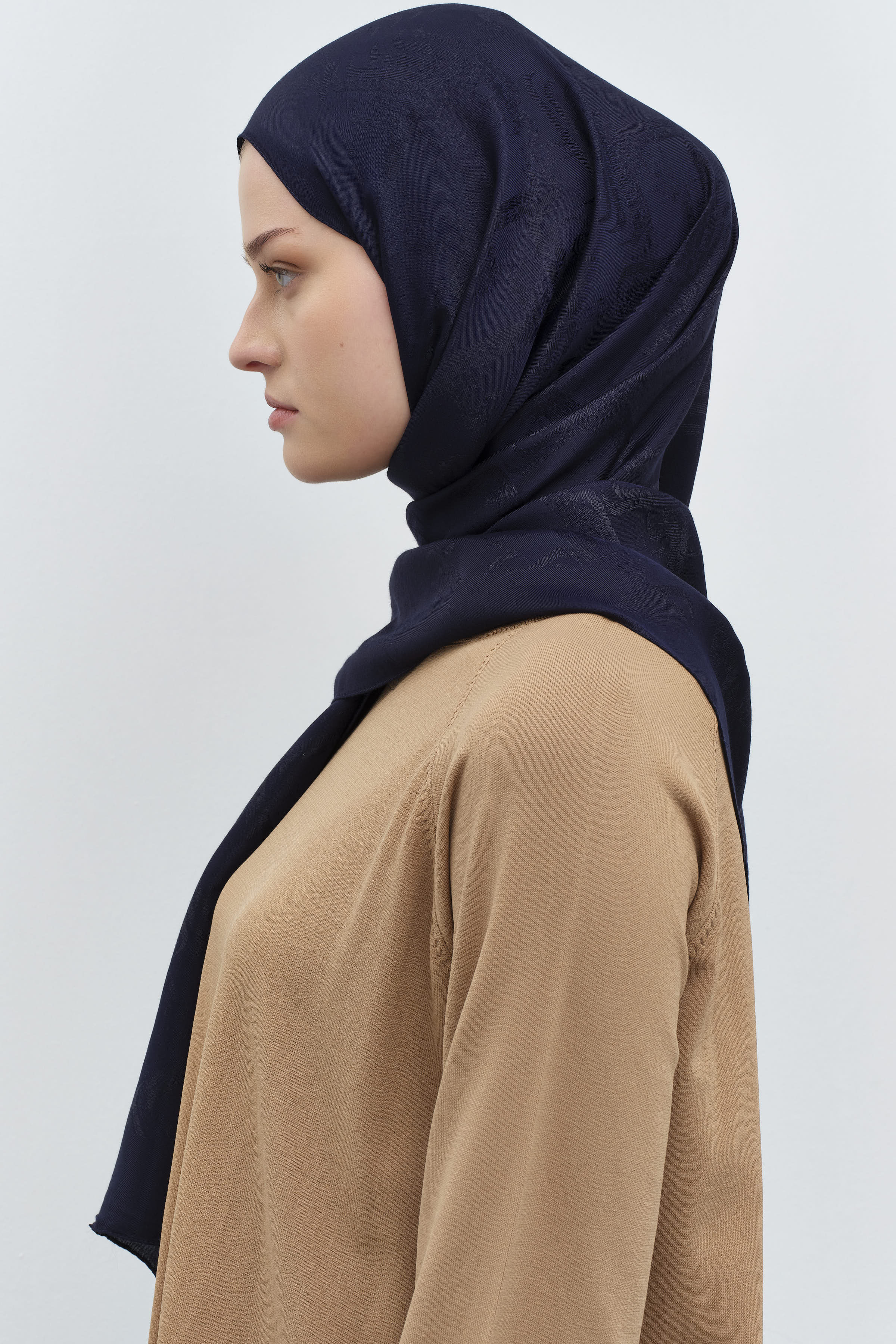 Dalga Desenli Şal - Lacivert TUGBA