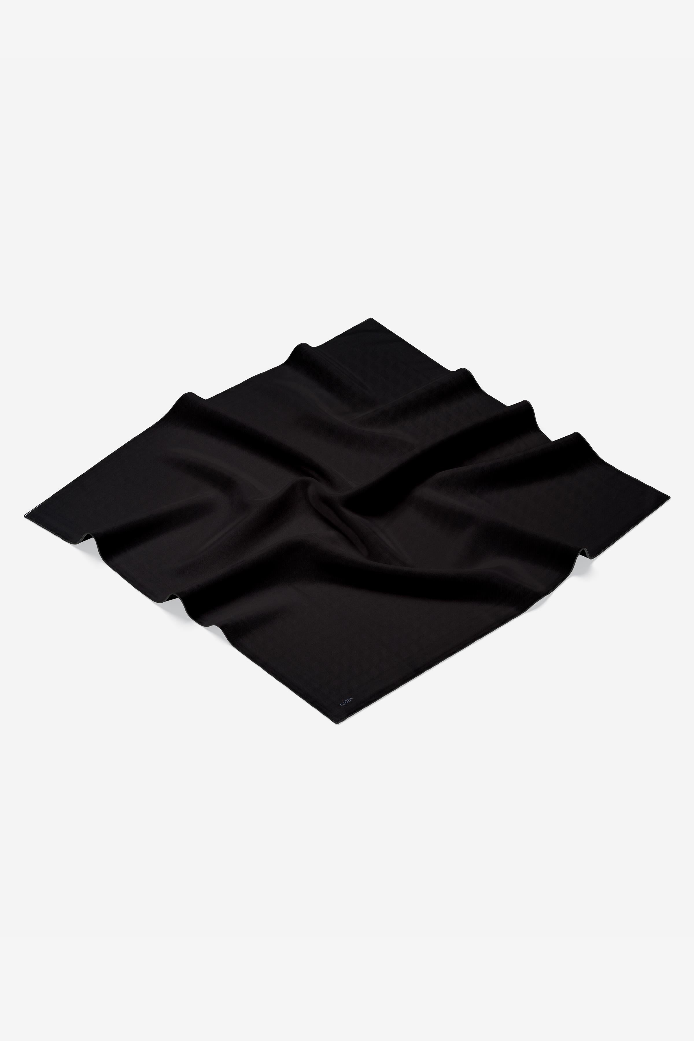 Dalga Desenli Zeugma Eşarp - Siyah TUGBA