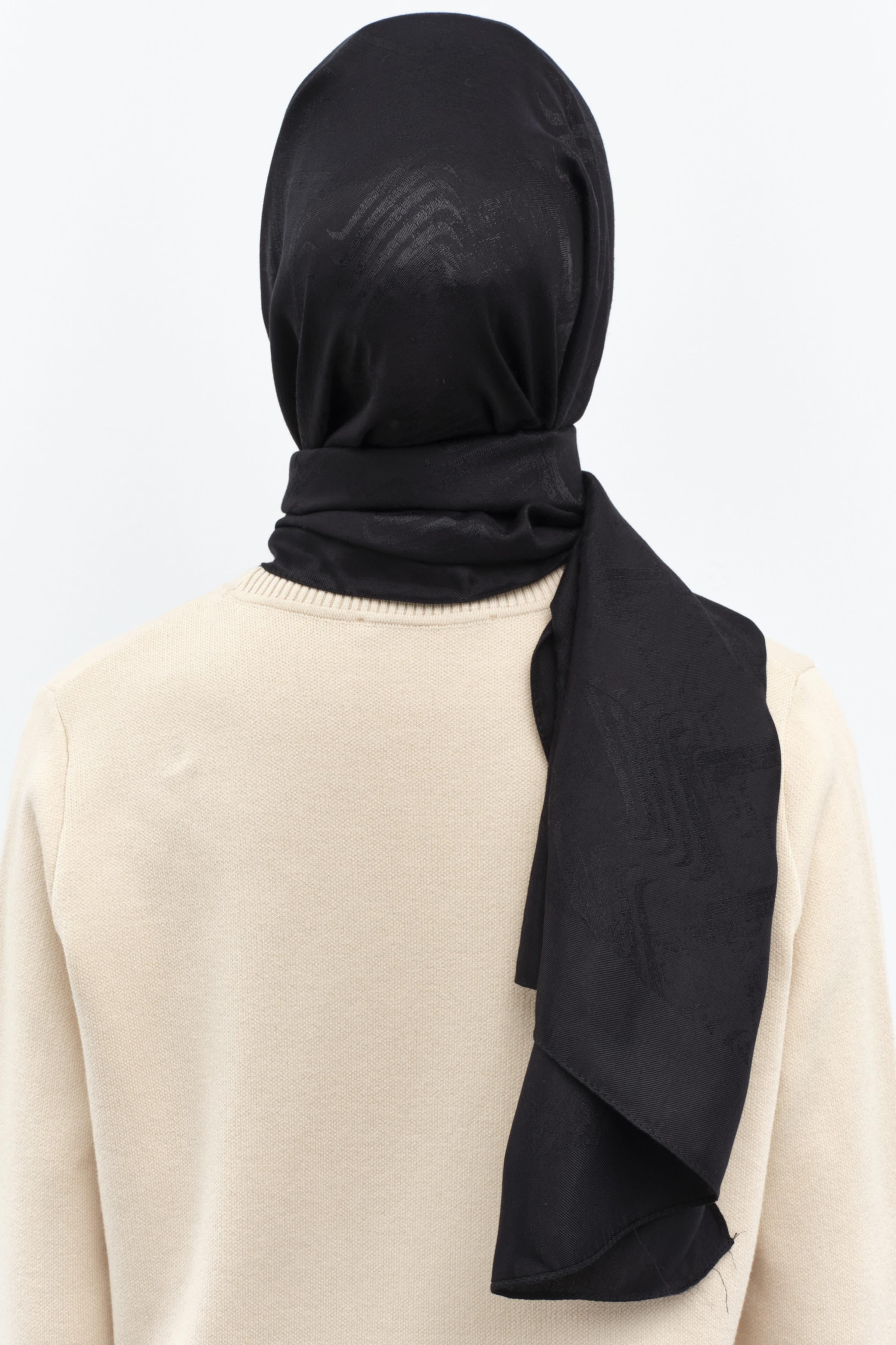 Dalga Desenli Şal - Siyah TUGBA