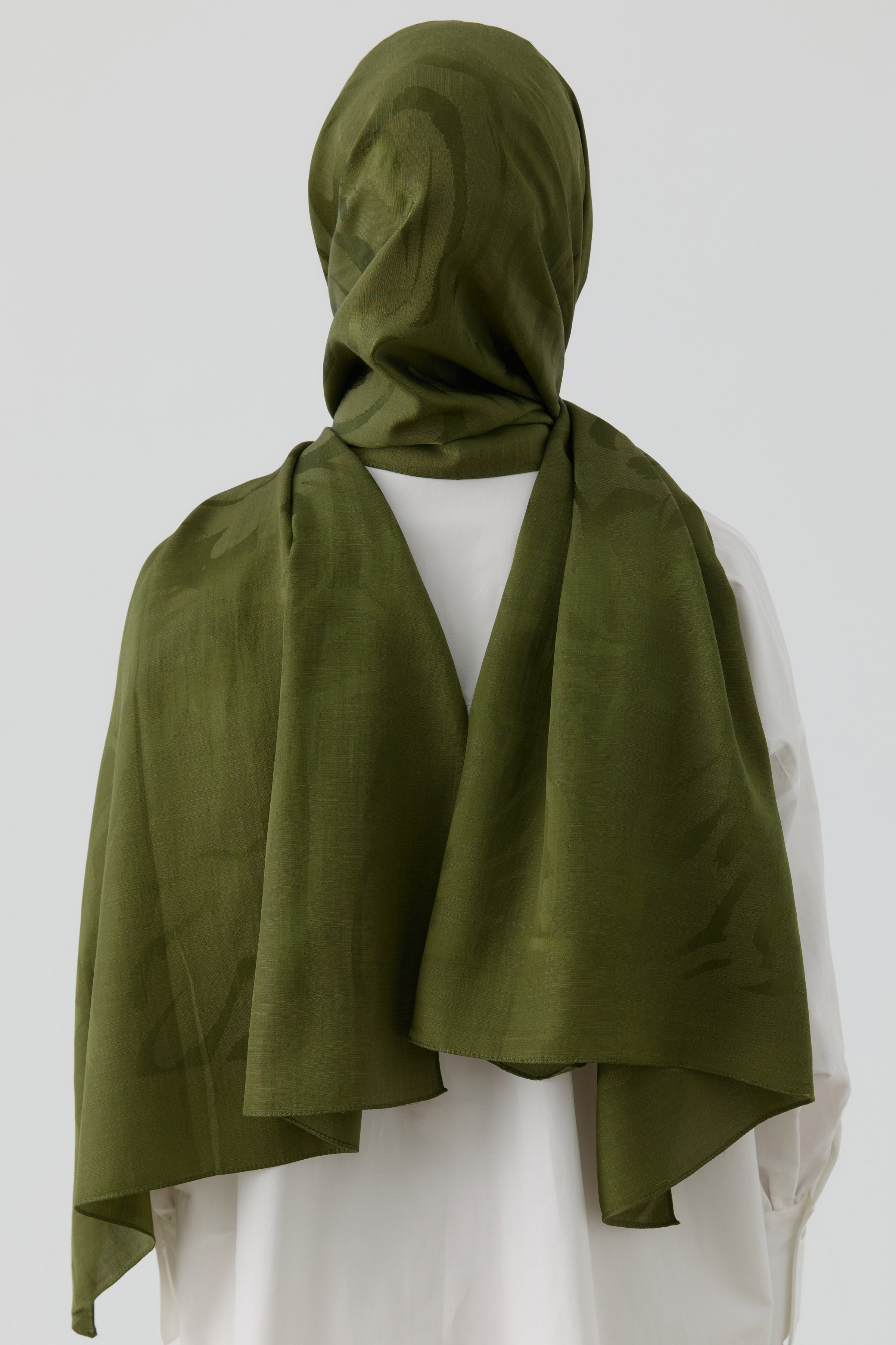 Dalgalı Nida Naturel Şal - Haki TUGBA