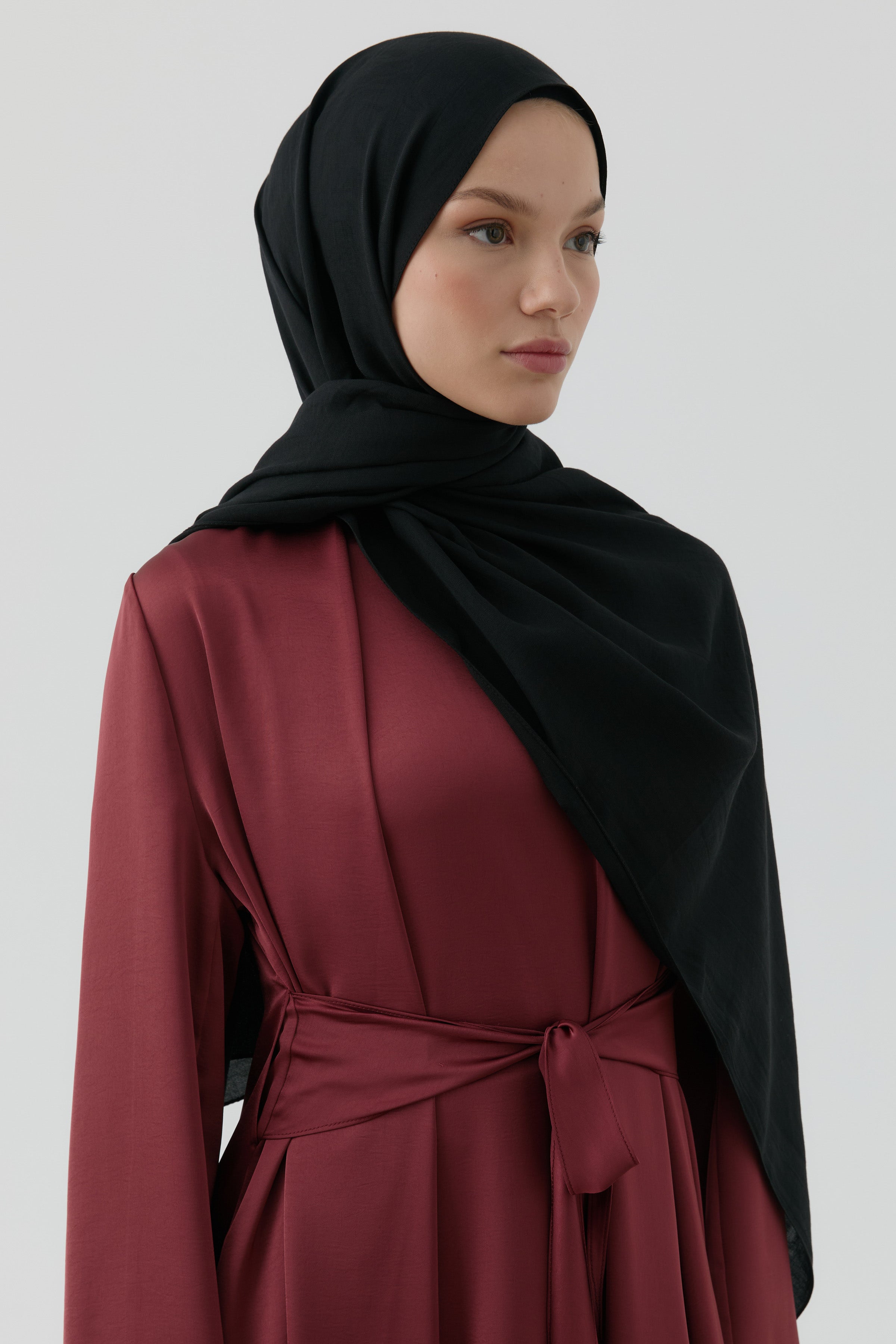 Dalgasal Desen Pamuk Şal - Siyah TUGBA