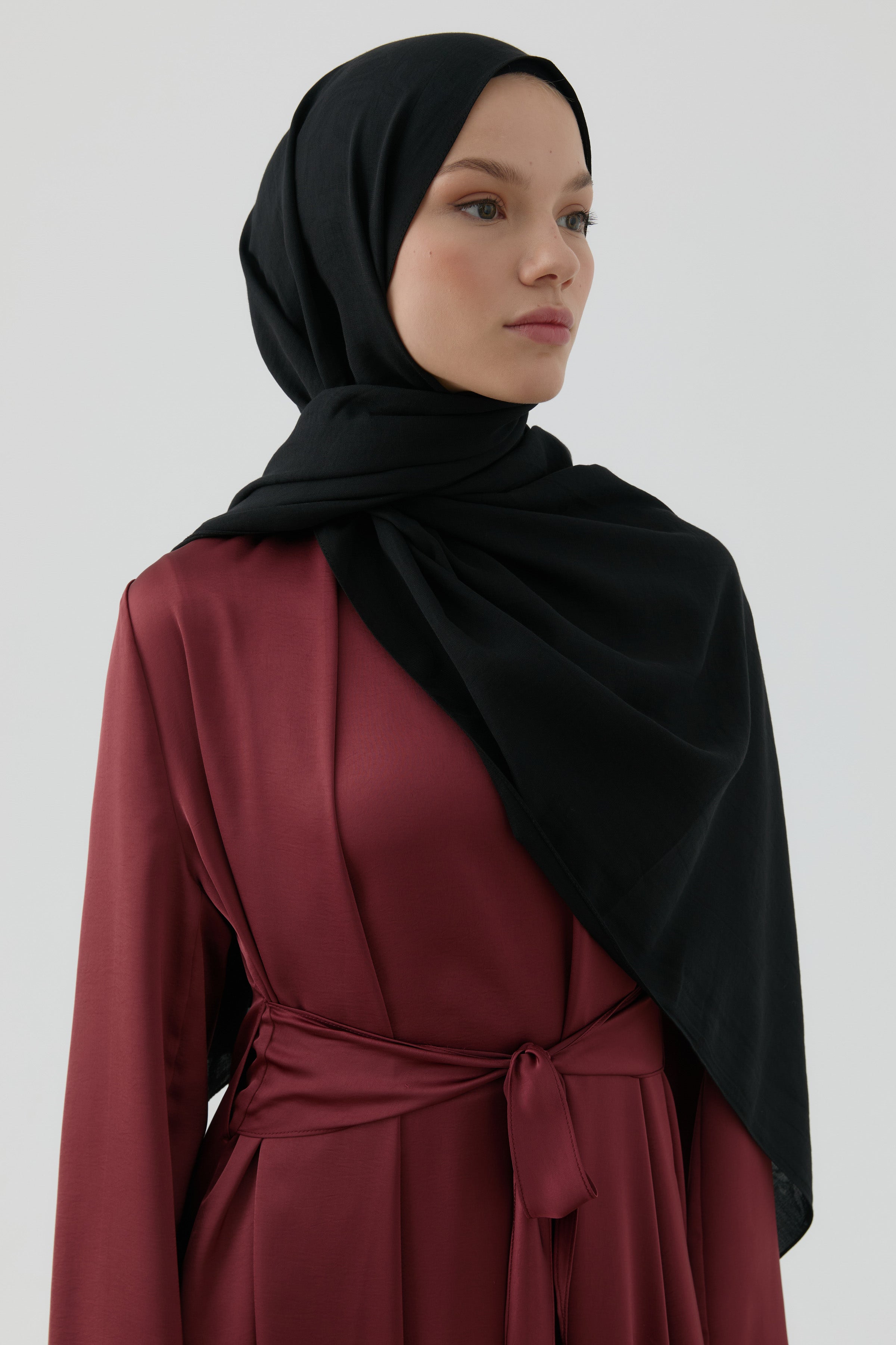 Dalgasal Desen Pamuk Şal - Siyah TUGBA