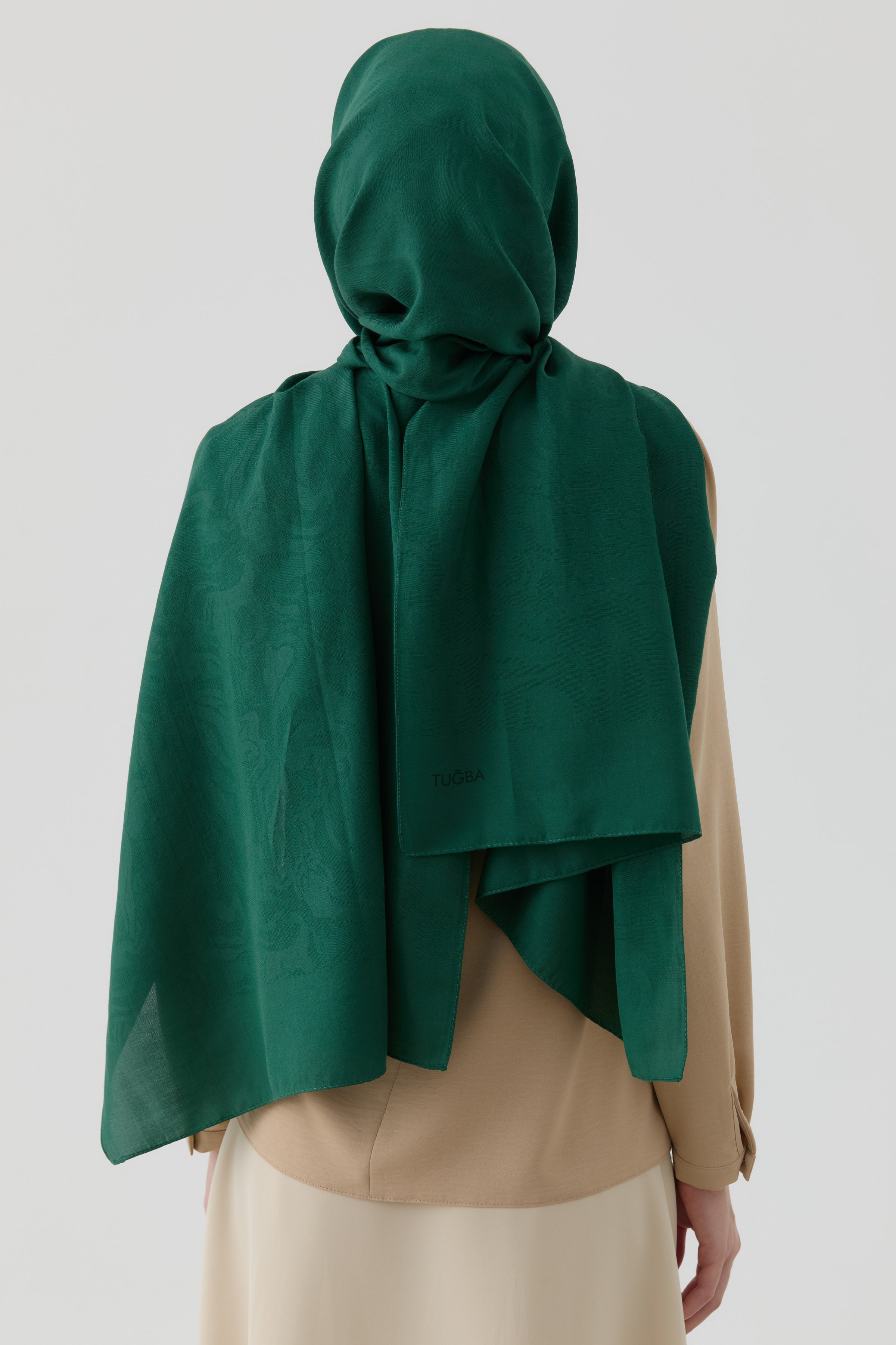 Dalgasal Desen Pamuk Şal - Zümrüt TUGBA