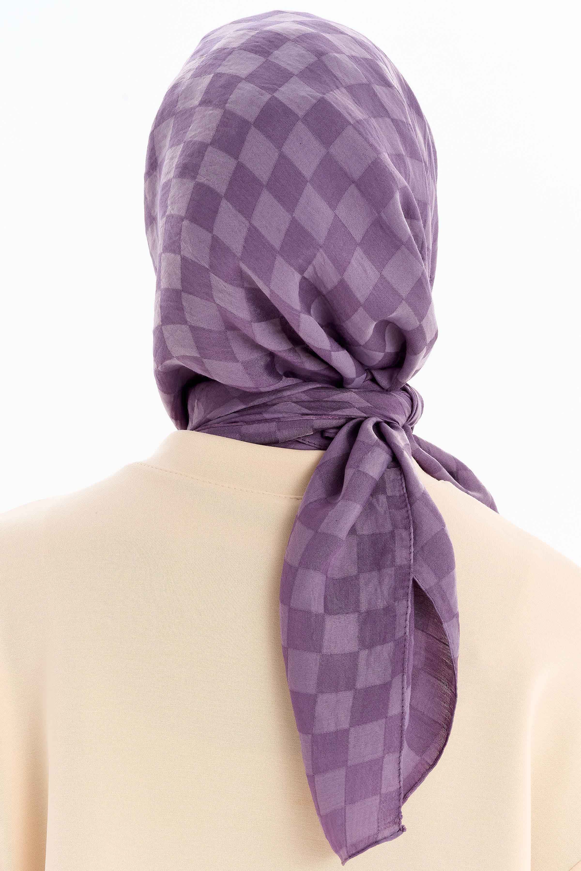Dama Desen Viskon Eşarp - Lila TUGBA
