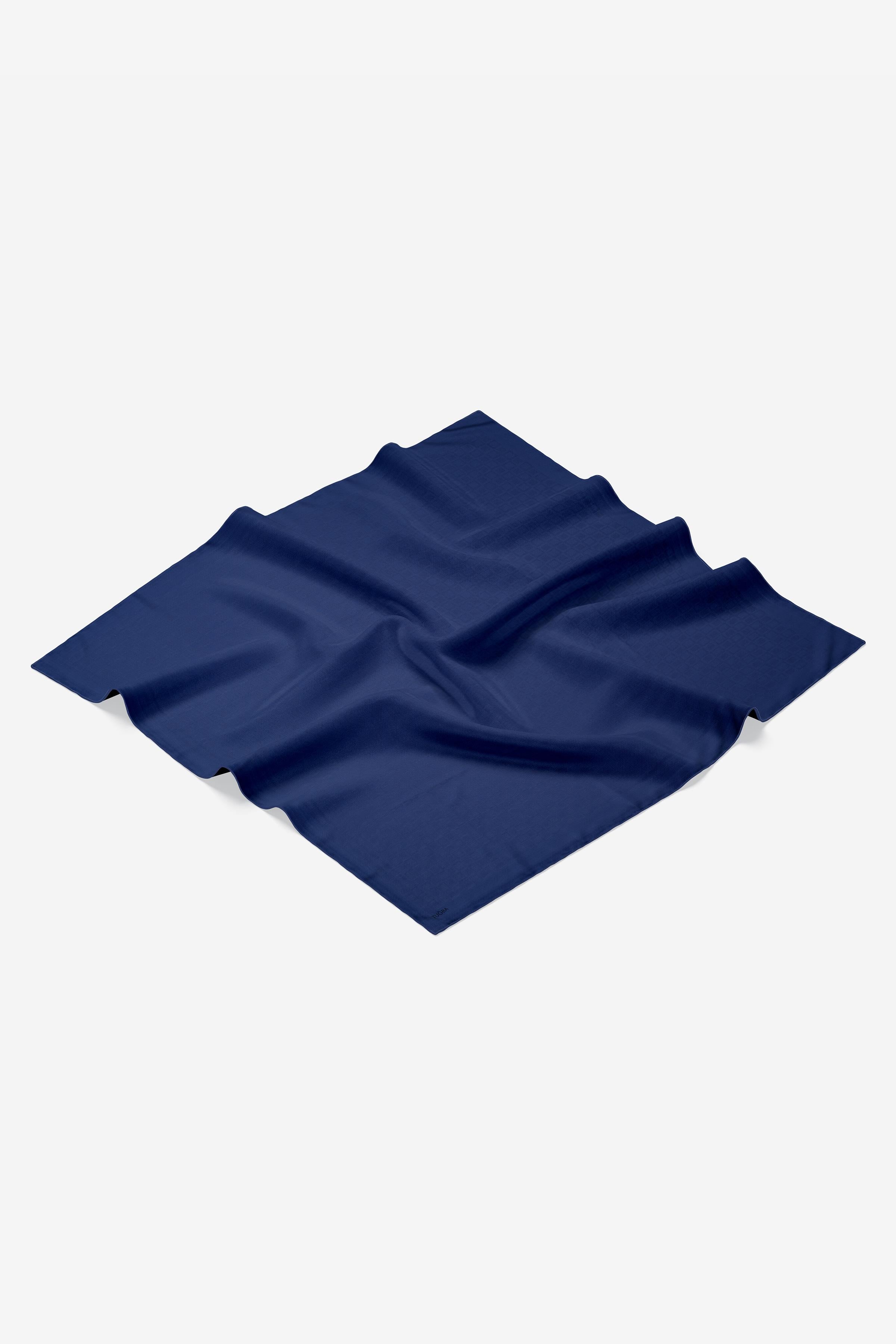 Dama Desenli Zeugma Eşarp - İndigo TUGBA