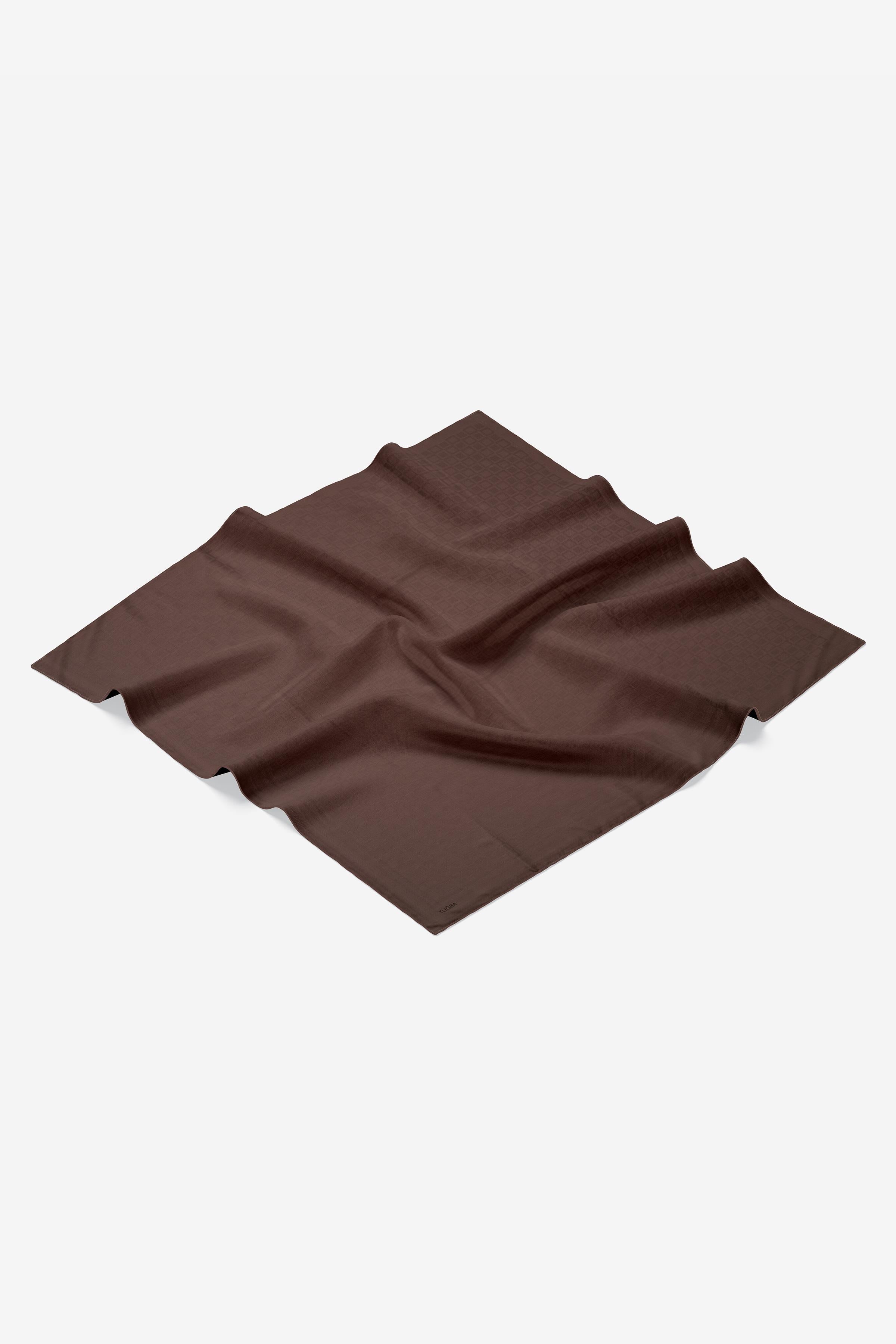 Dama Desenli Zeugma Eşarp - Kahve TUGBA