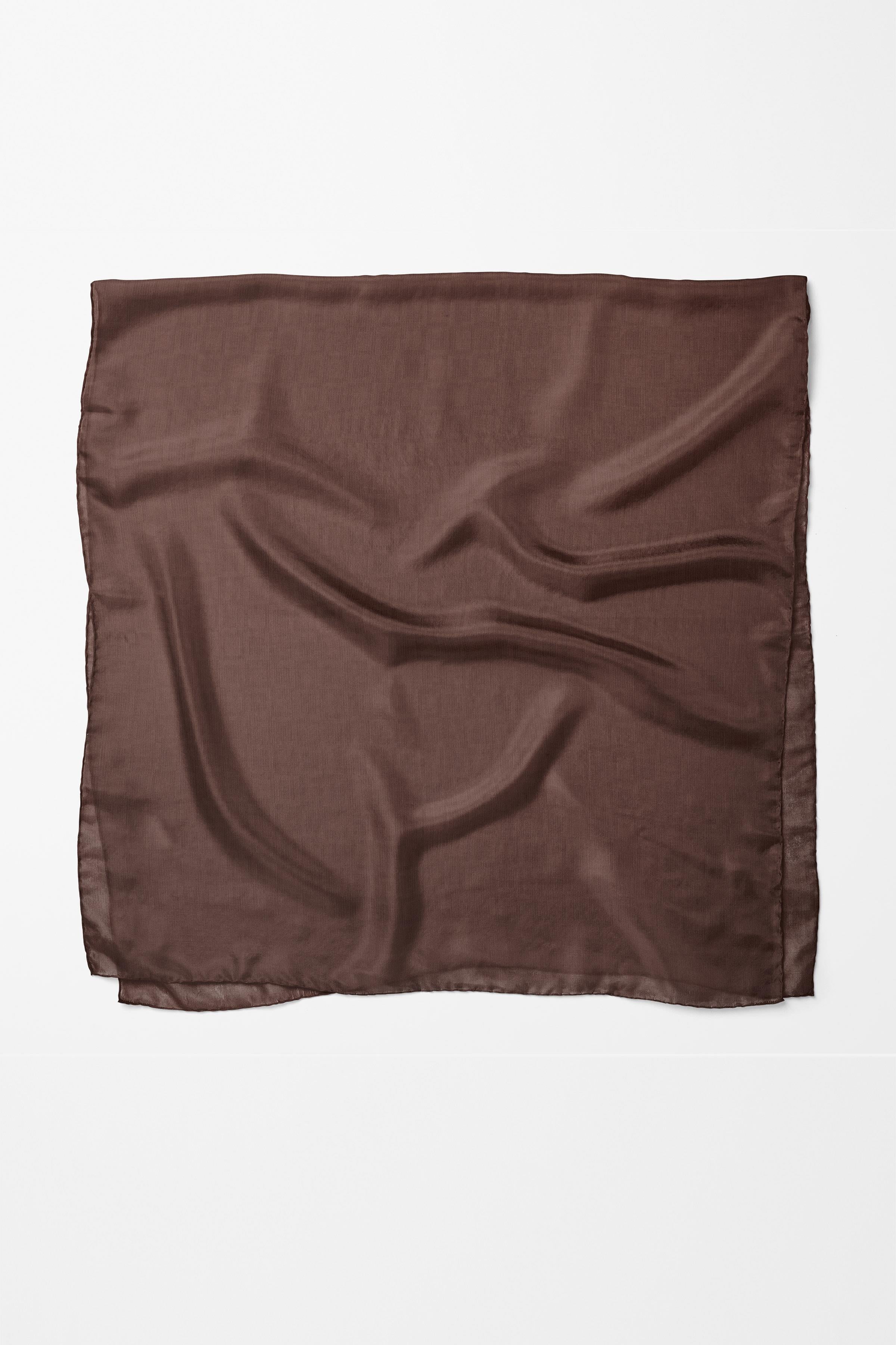 Dama Desenli Zeugma Eşarp - Kahve TUGBA