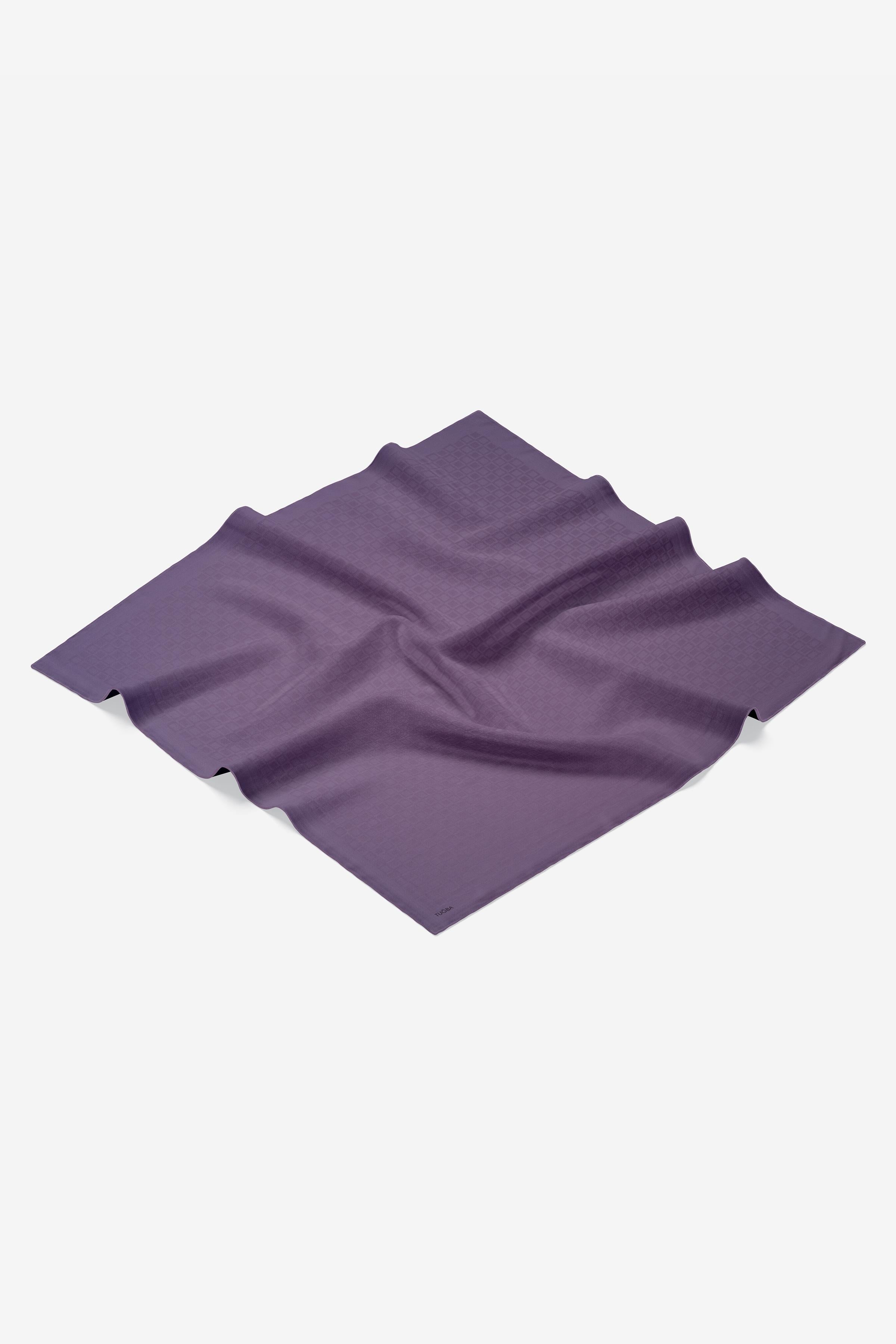 Dama Desenli Zeugma Eşarp - Mor TUGBA