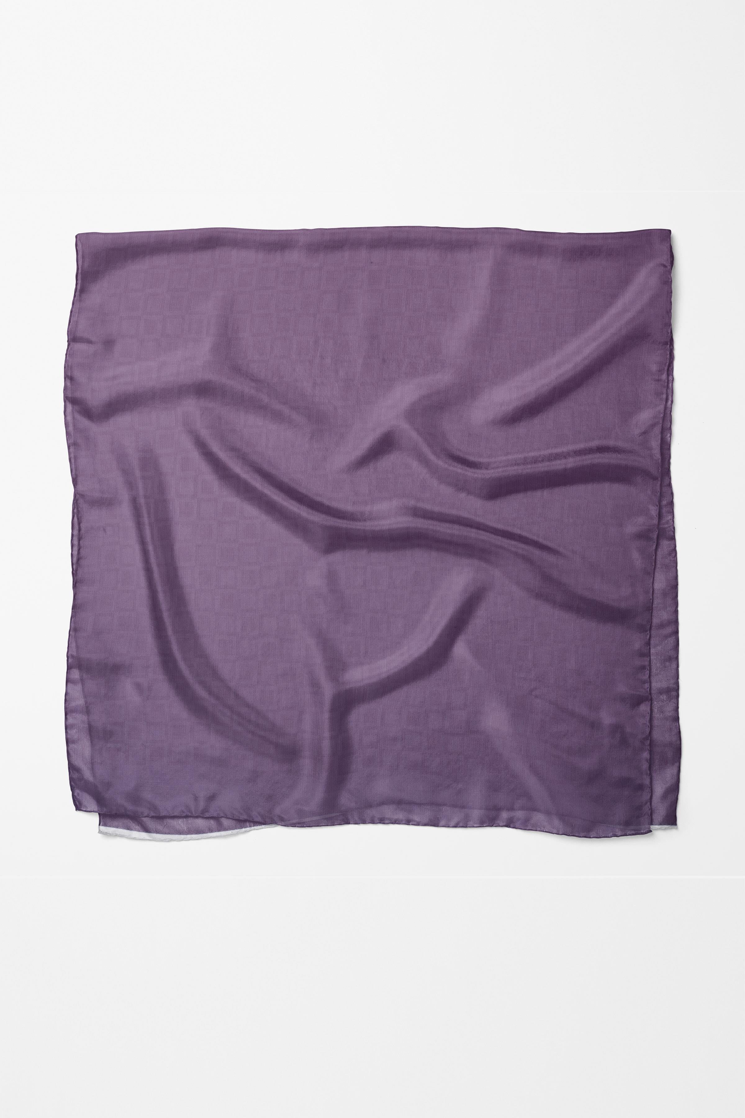 Dama Desenli Zeugma Eşarp - Mor TUGBA