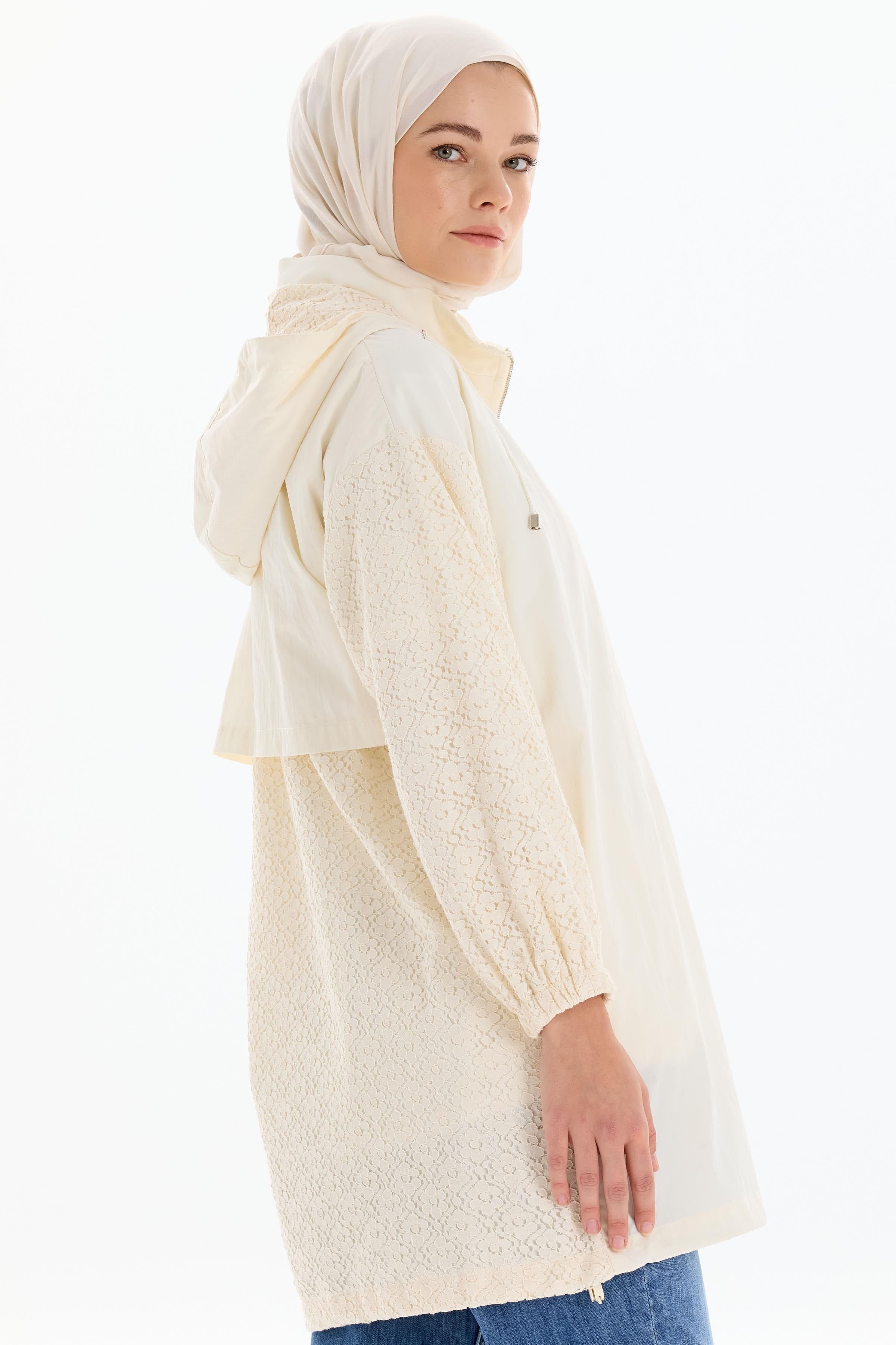 Dantel Garnili Giy-Çık - Ekru TUGBA