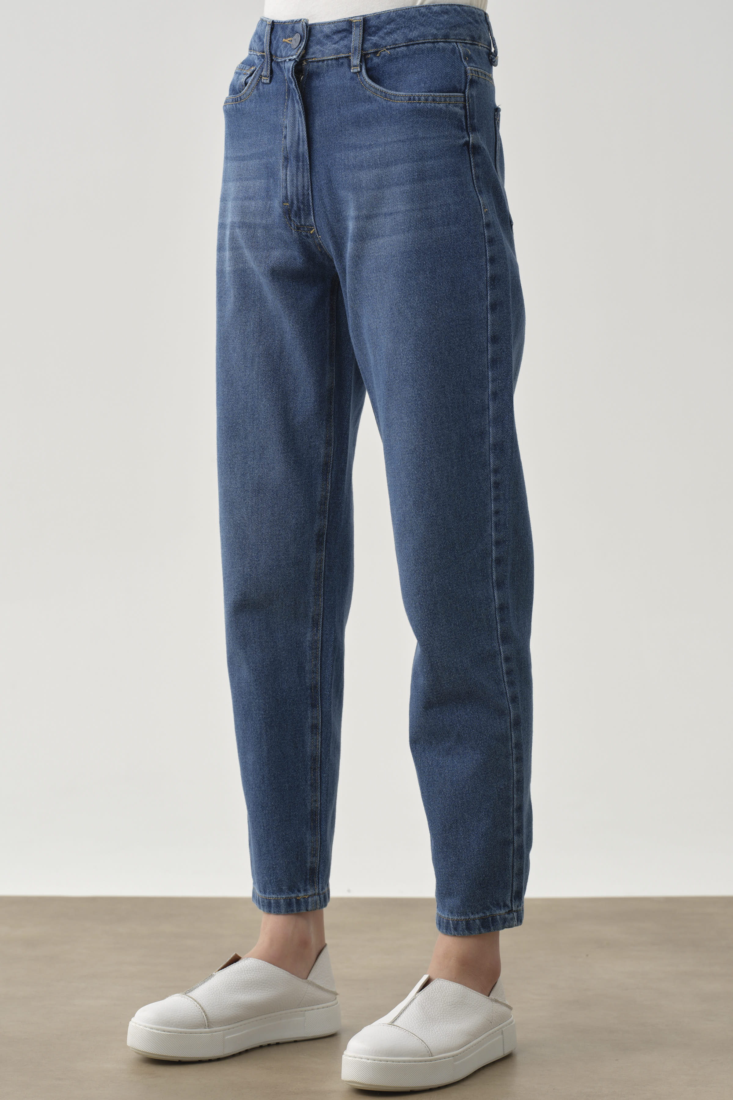 Dar Paça Denim Pantolon - İndigo TUGBA