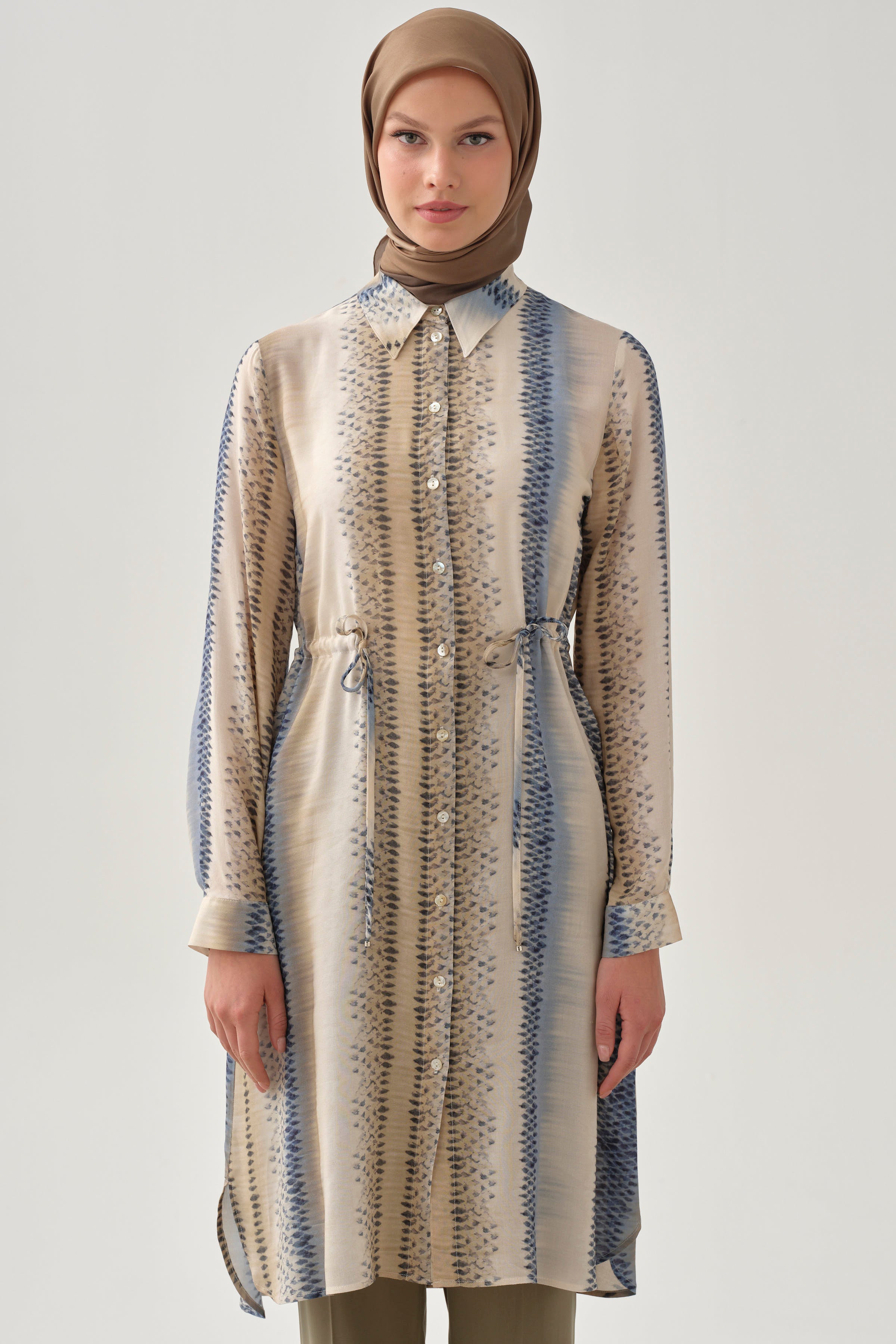 Degrade Desenli Tunik - İndigo TUGBA