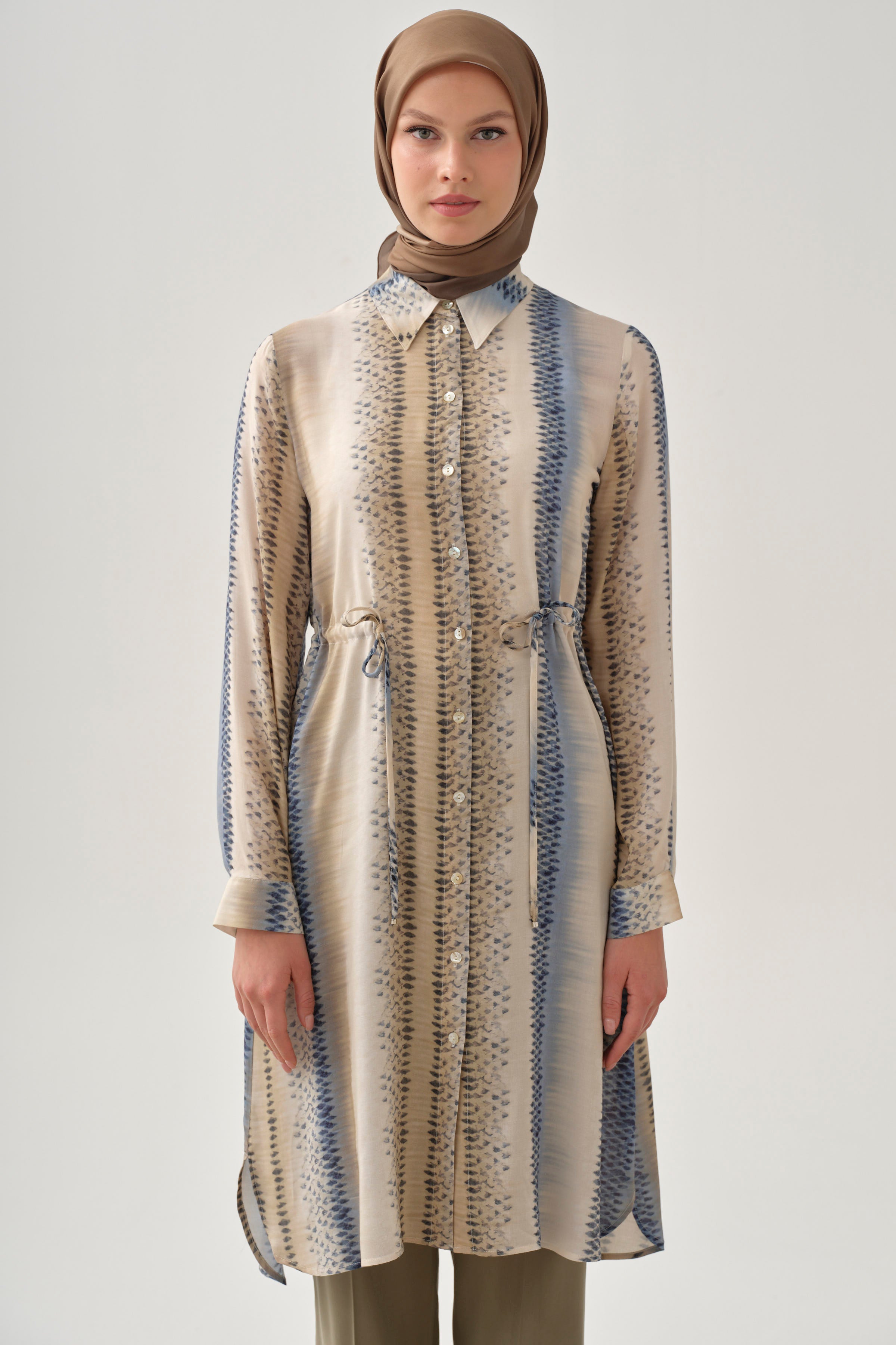 Degrade Desenli Tunik - İndigo TUGBA