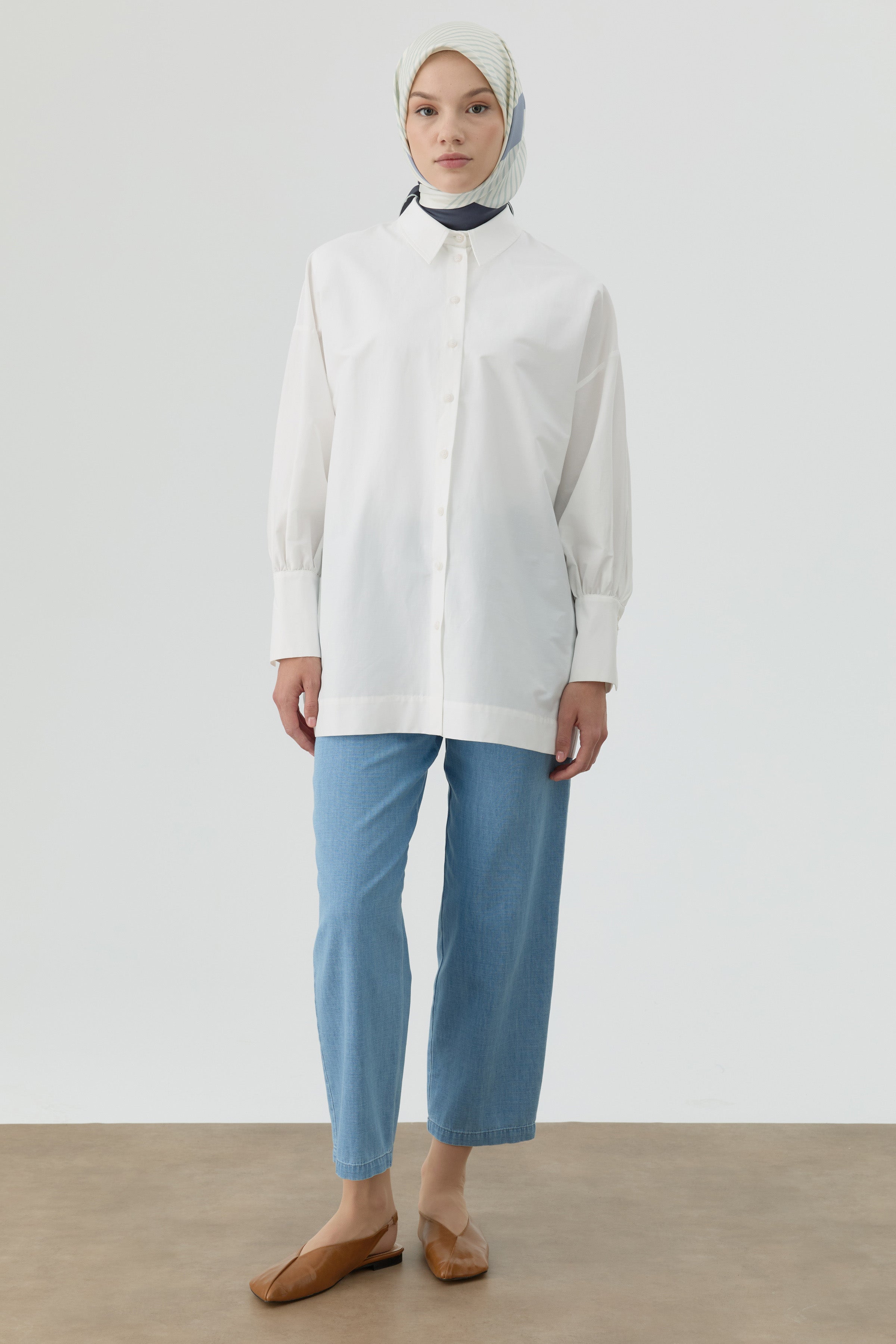 Denim Mono Pantolon - Açık Mavi TUGBA