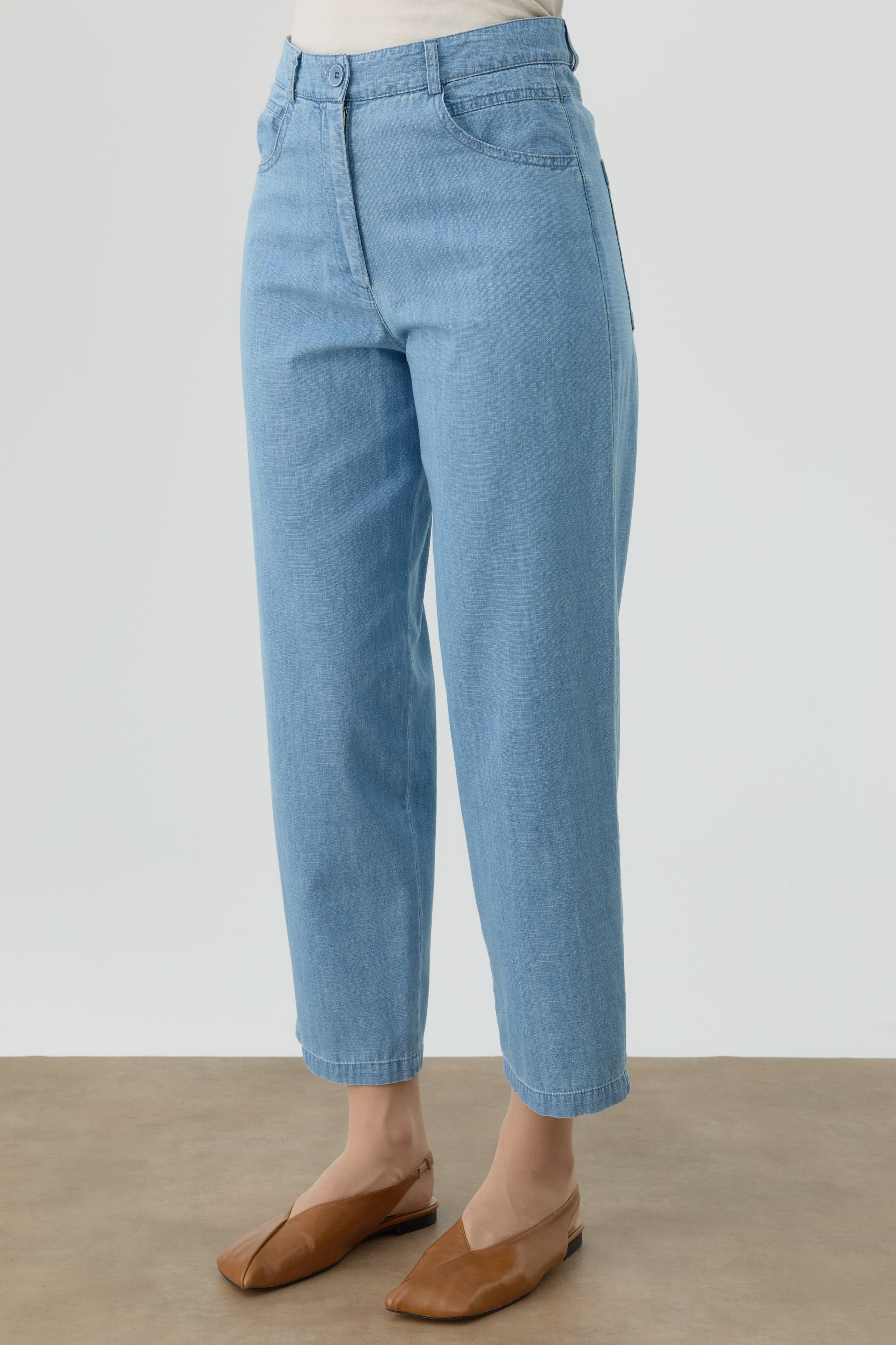 Denim Mono Pantolon - Açık Mavi TUGBA