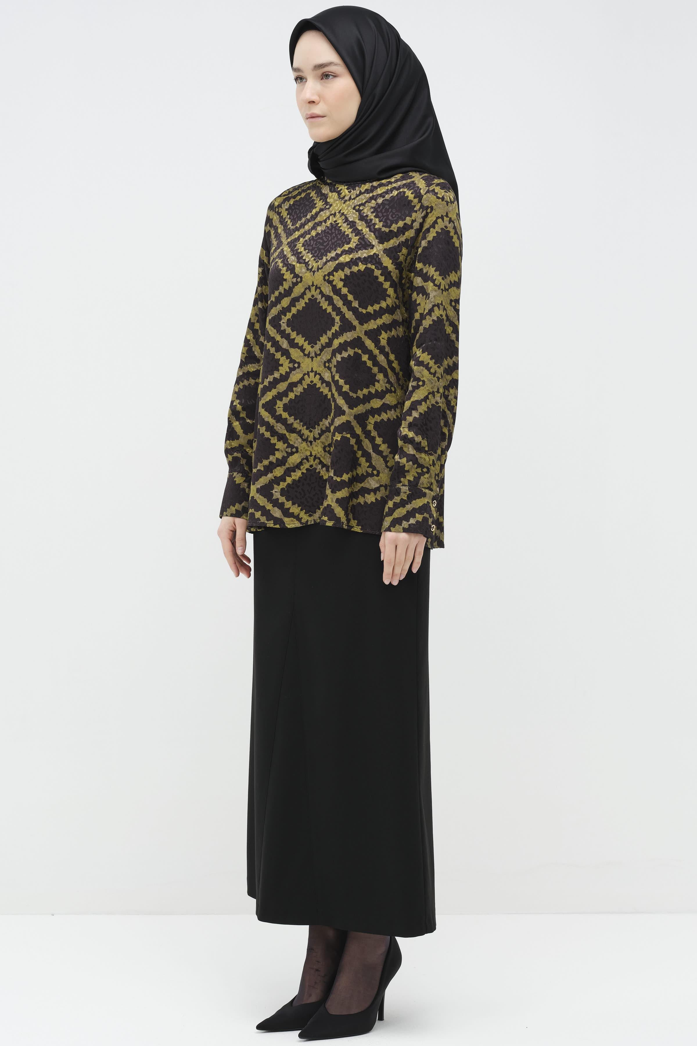 Deri Garnili Fleto Cepli Etek - Siyah TUGBA