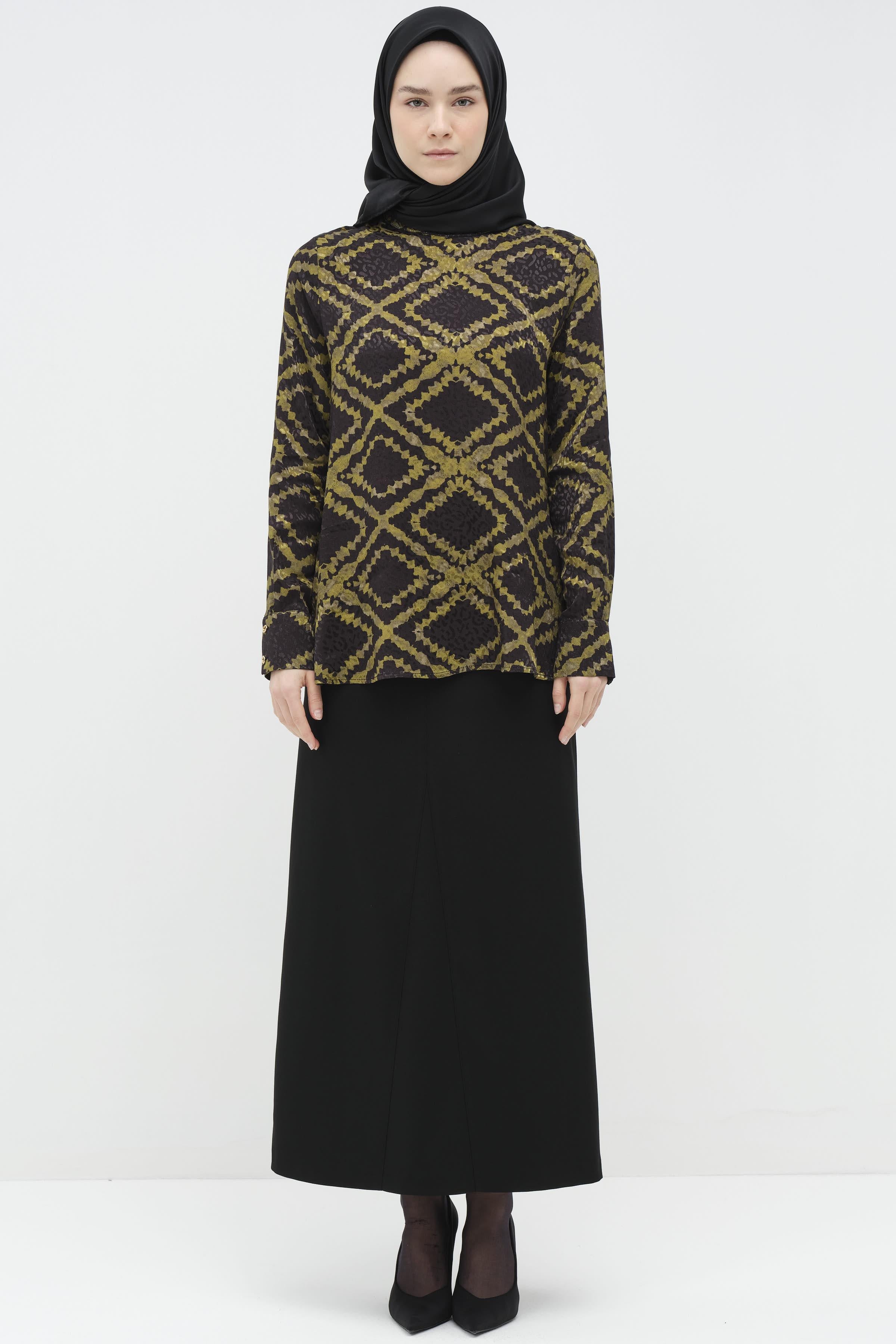 Deri Garnili Fleto Cepli Etek - Siyah TUGBA