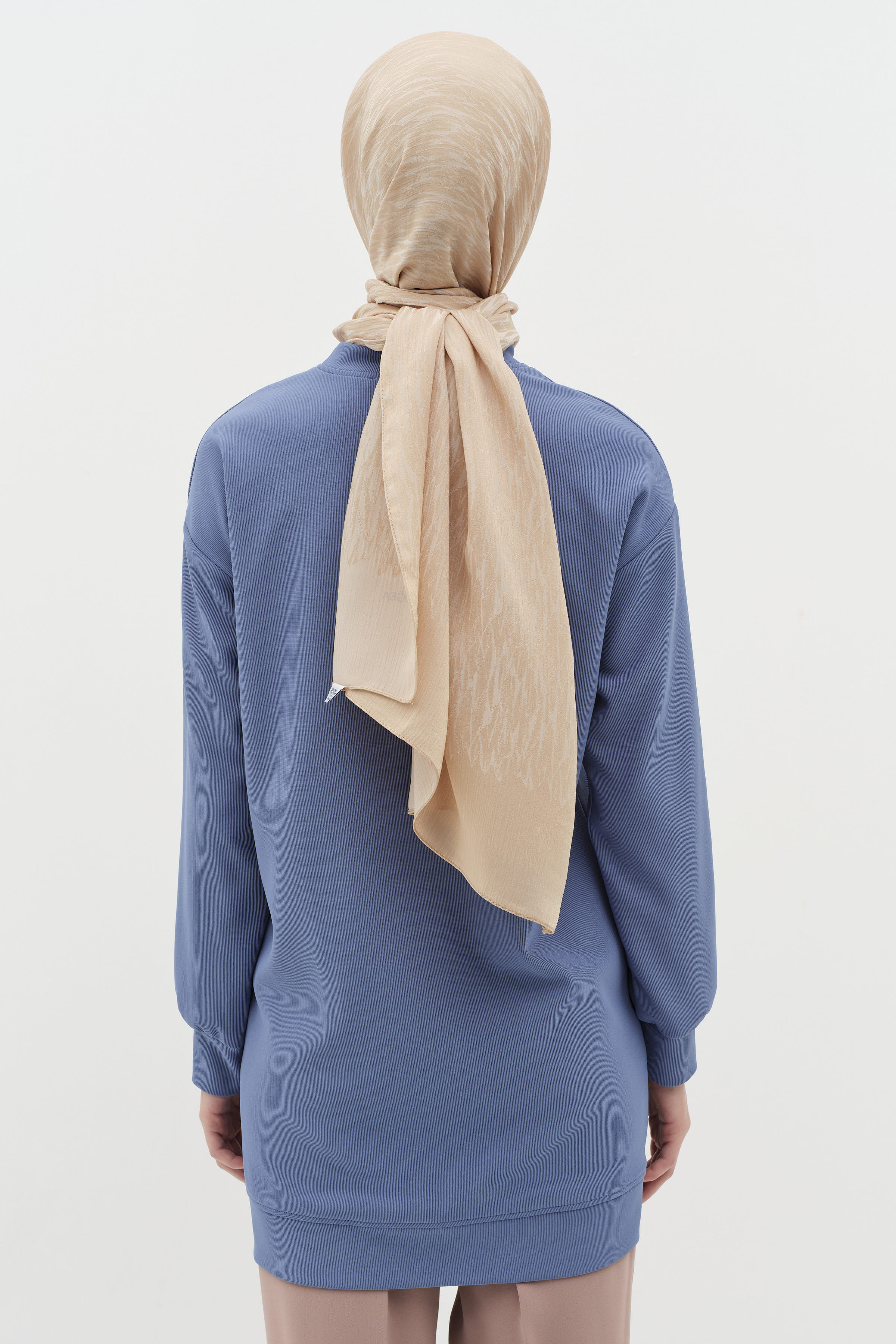 Desen Baskılı Örme Sweat - İndigo TUGBA