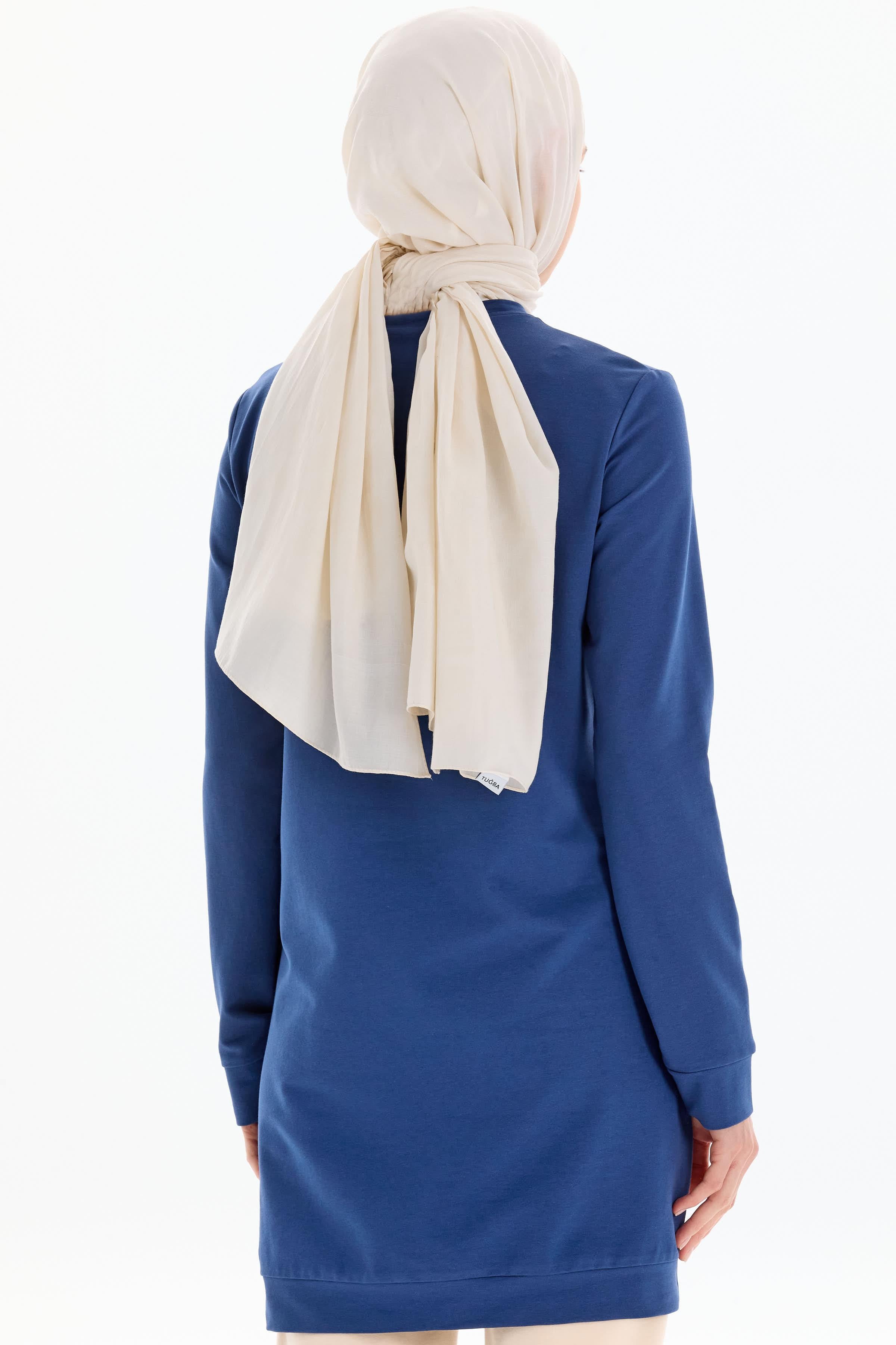 Desen Baskılı Tunik Pantolon Takım - İndigo TUGBA