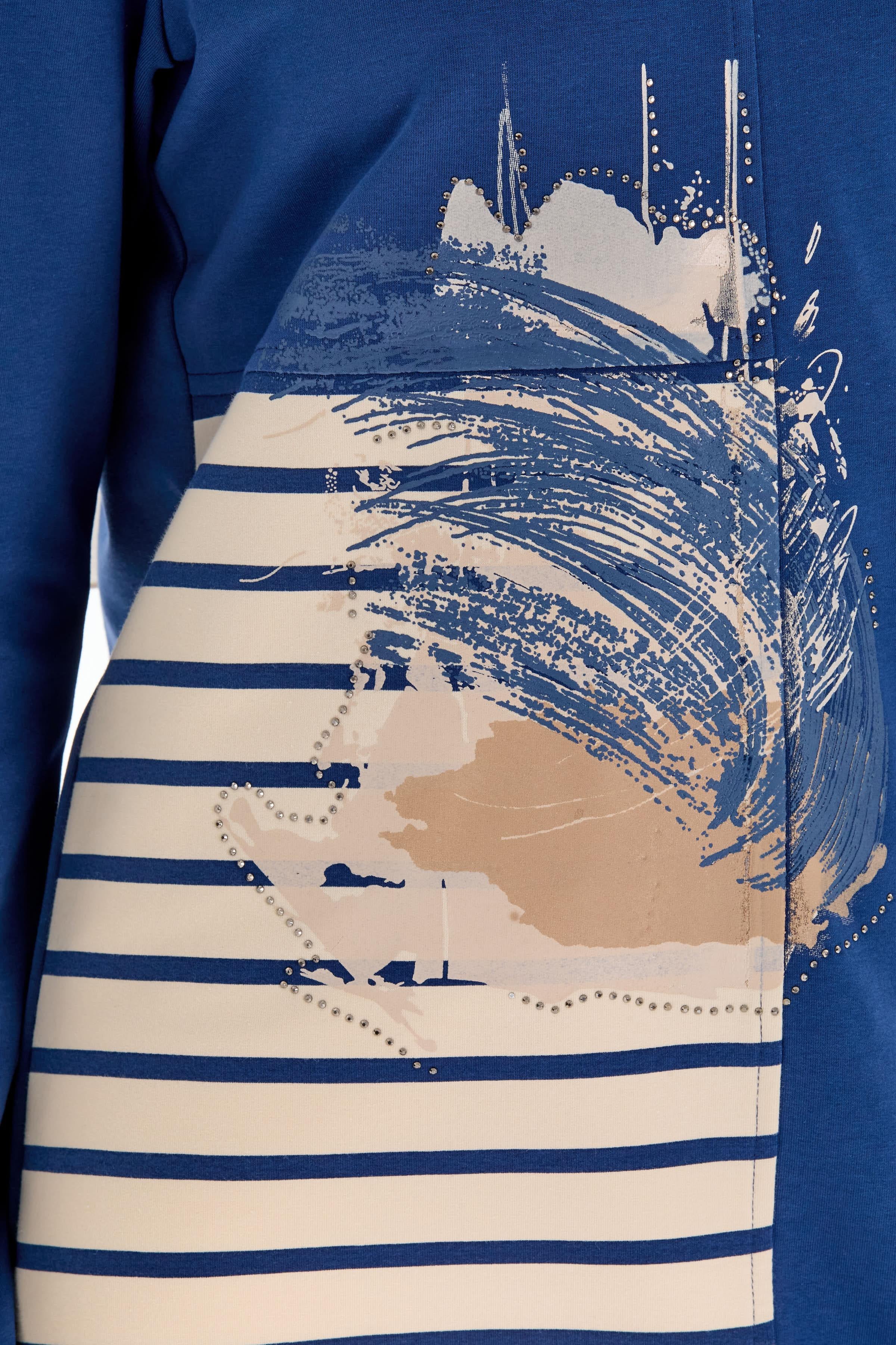 Desen Baskılı Tunik Pantolon Takım - İndigo TUGBA