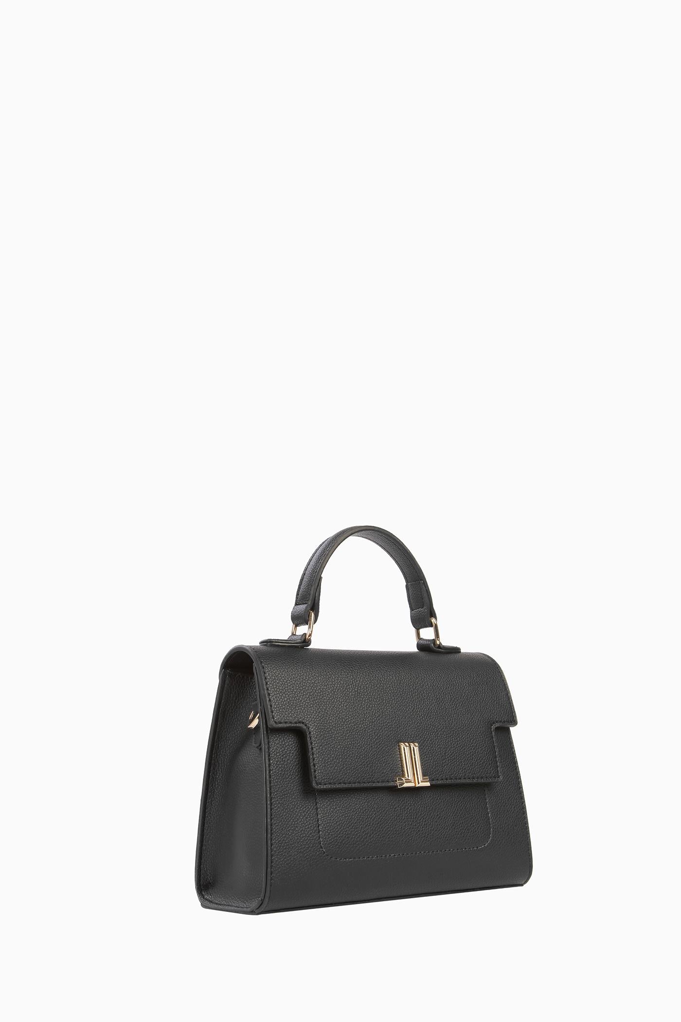 Desenli Askılı Çanta - Siyah TUGBA