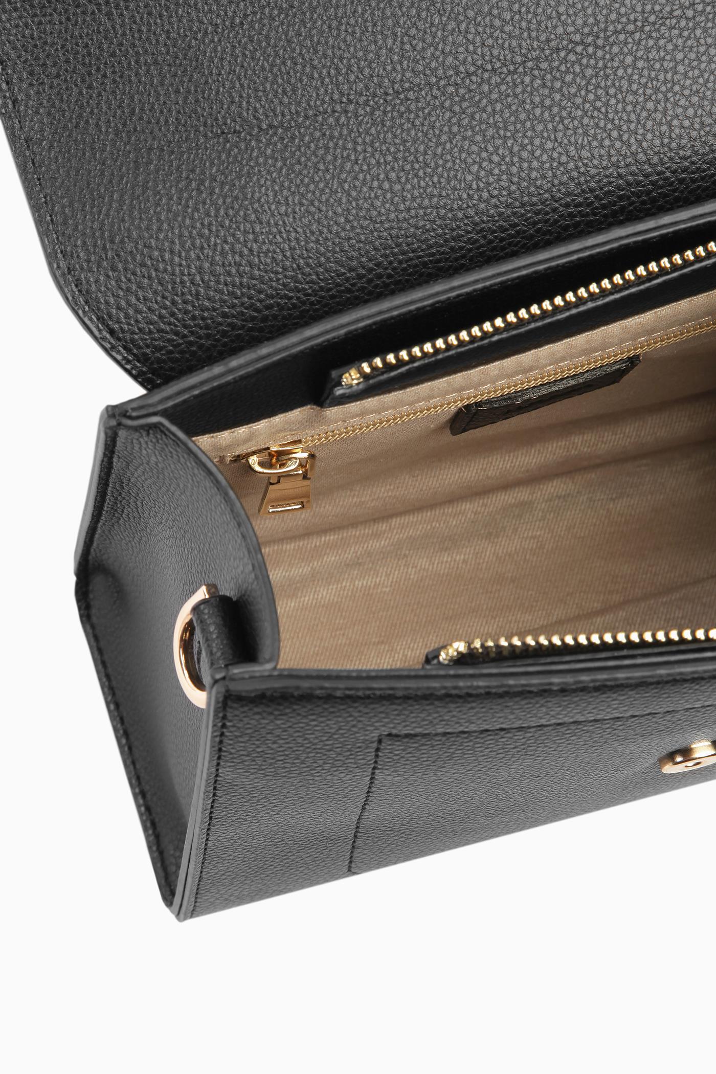 Desenli Askılı Çanta - Siyah TUGBA