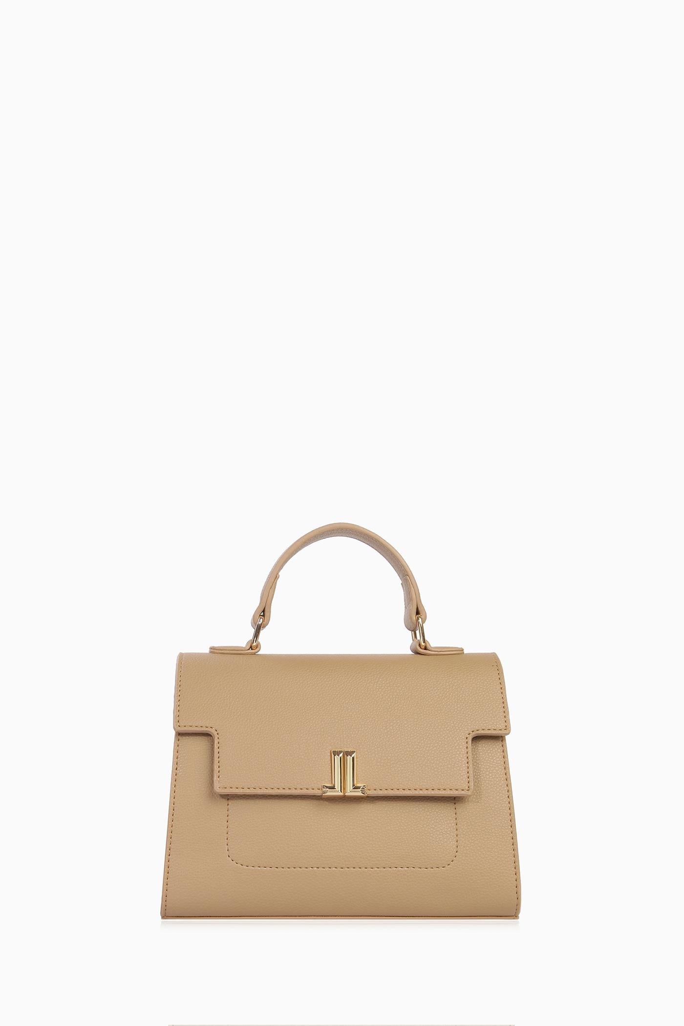 Desenli Askılı Çanta - Vizon TUGBA