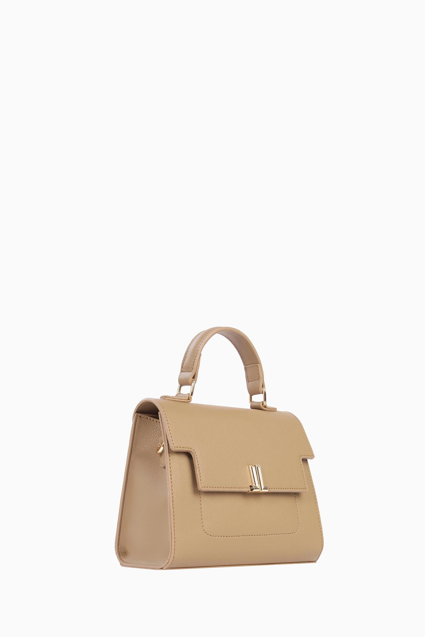 Desenli Askılı Çanta - Vizon TUGBA