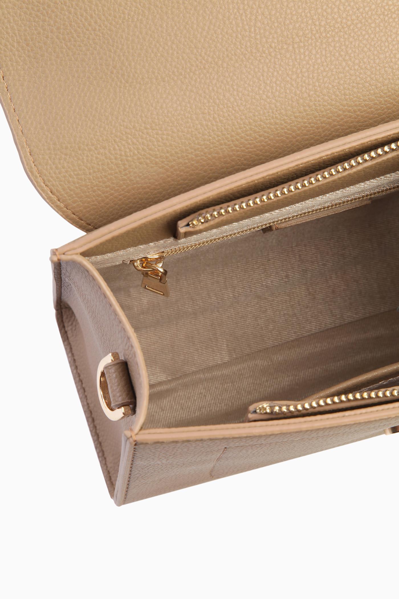 Desenli Askılı Çanta - Vizon TUGBA