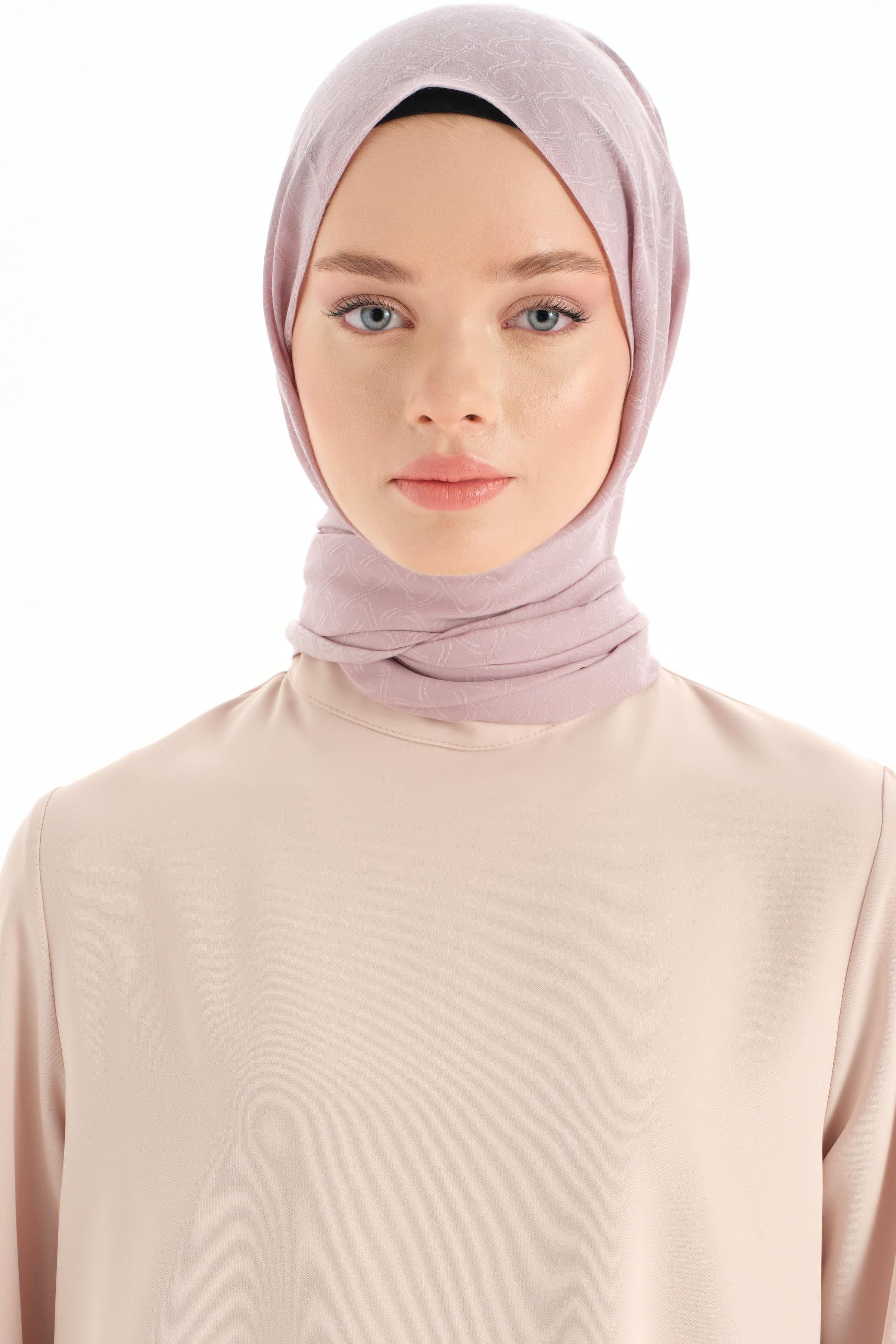 Dairesel Desen Pamuk Şal - Lila TUGBA