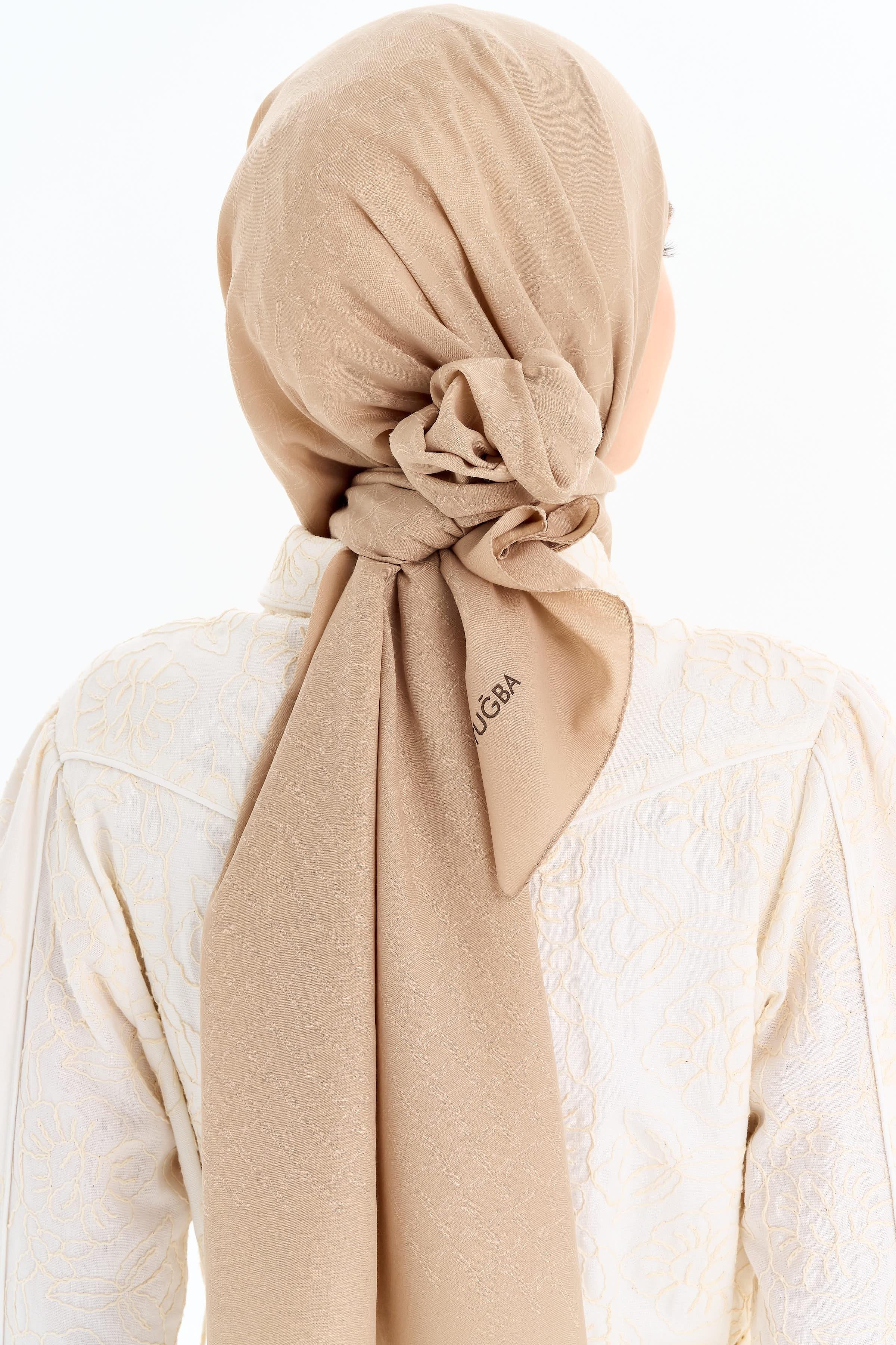 Dairesel Desen Pamuk Şal - Taş TUGBA