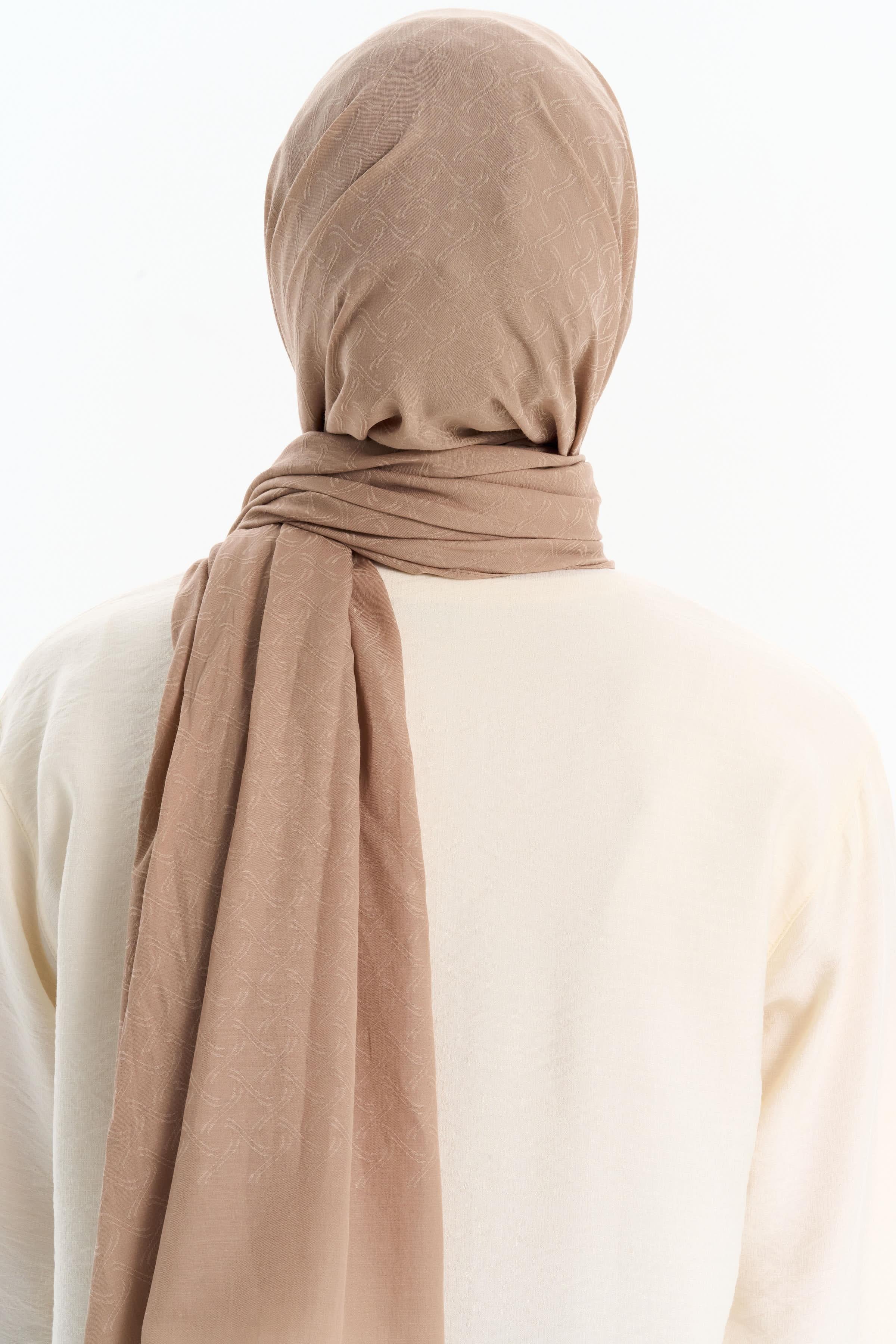 Dairesel Desen Pamuk Şal - Vizon TUGBA