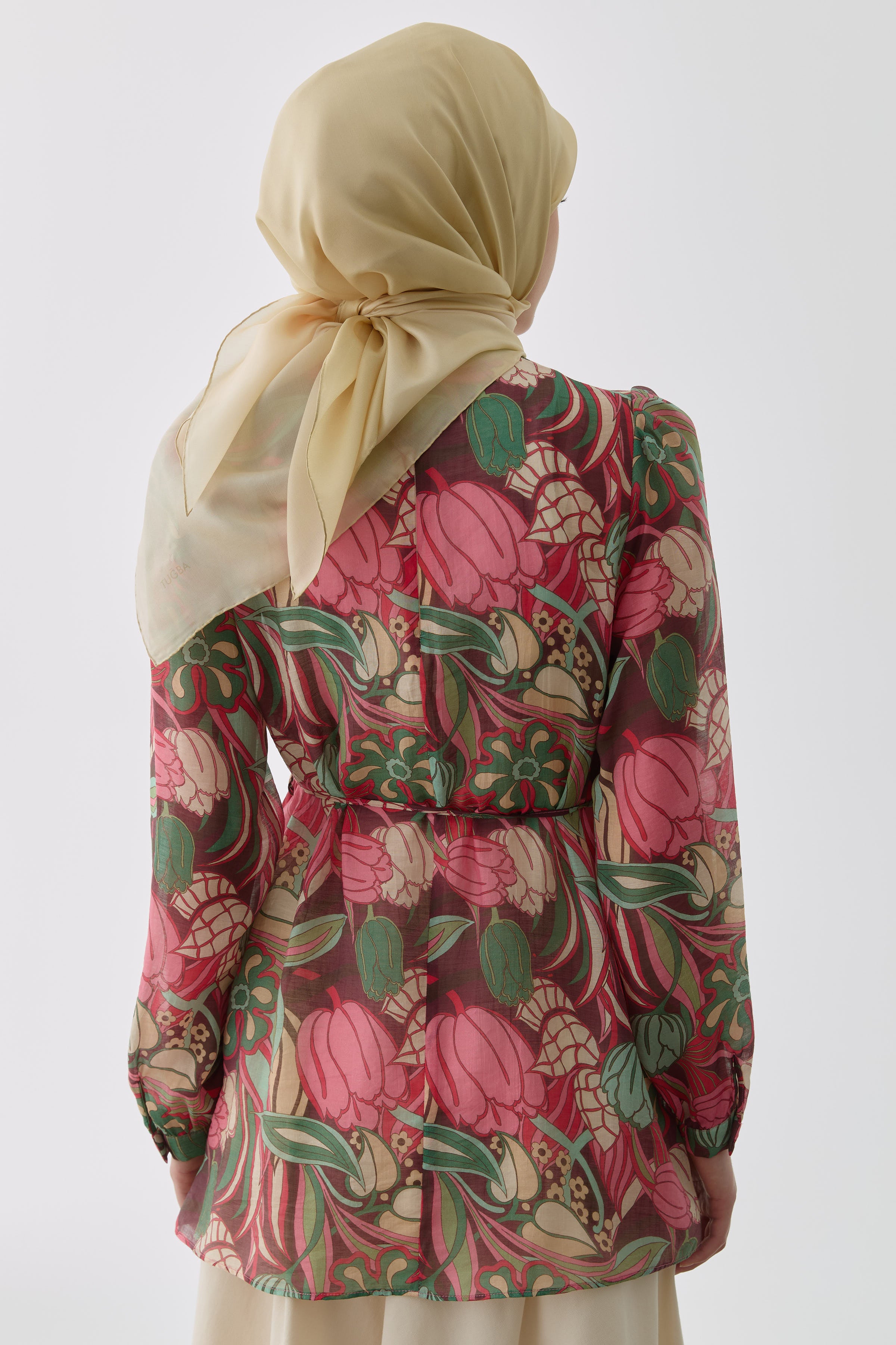 Desenli Bluz - Pembe TUGBA