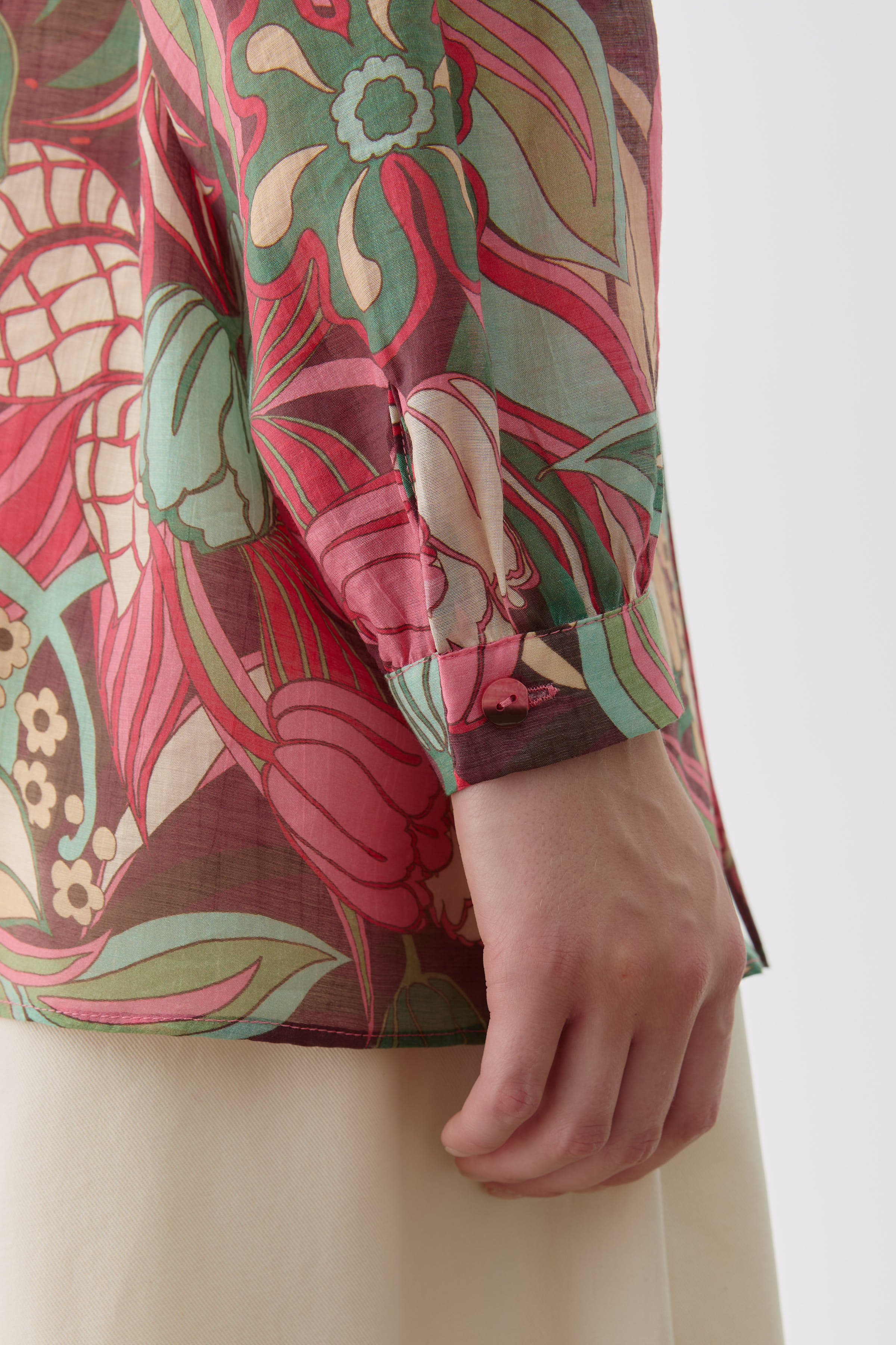 Desenli Bluz - Pembe TUGBA