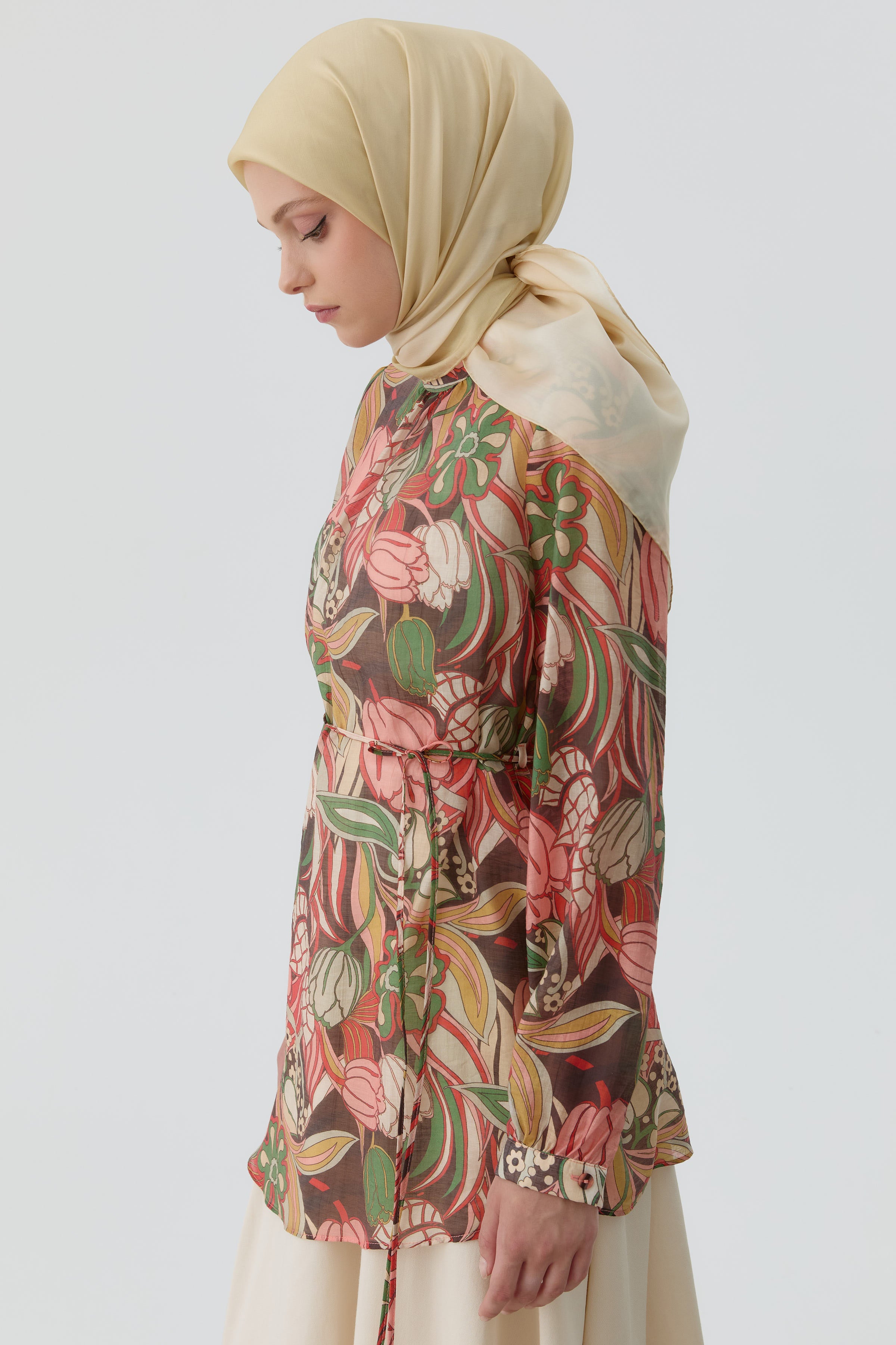 Desenli Bluz - Somon TUGBA