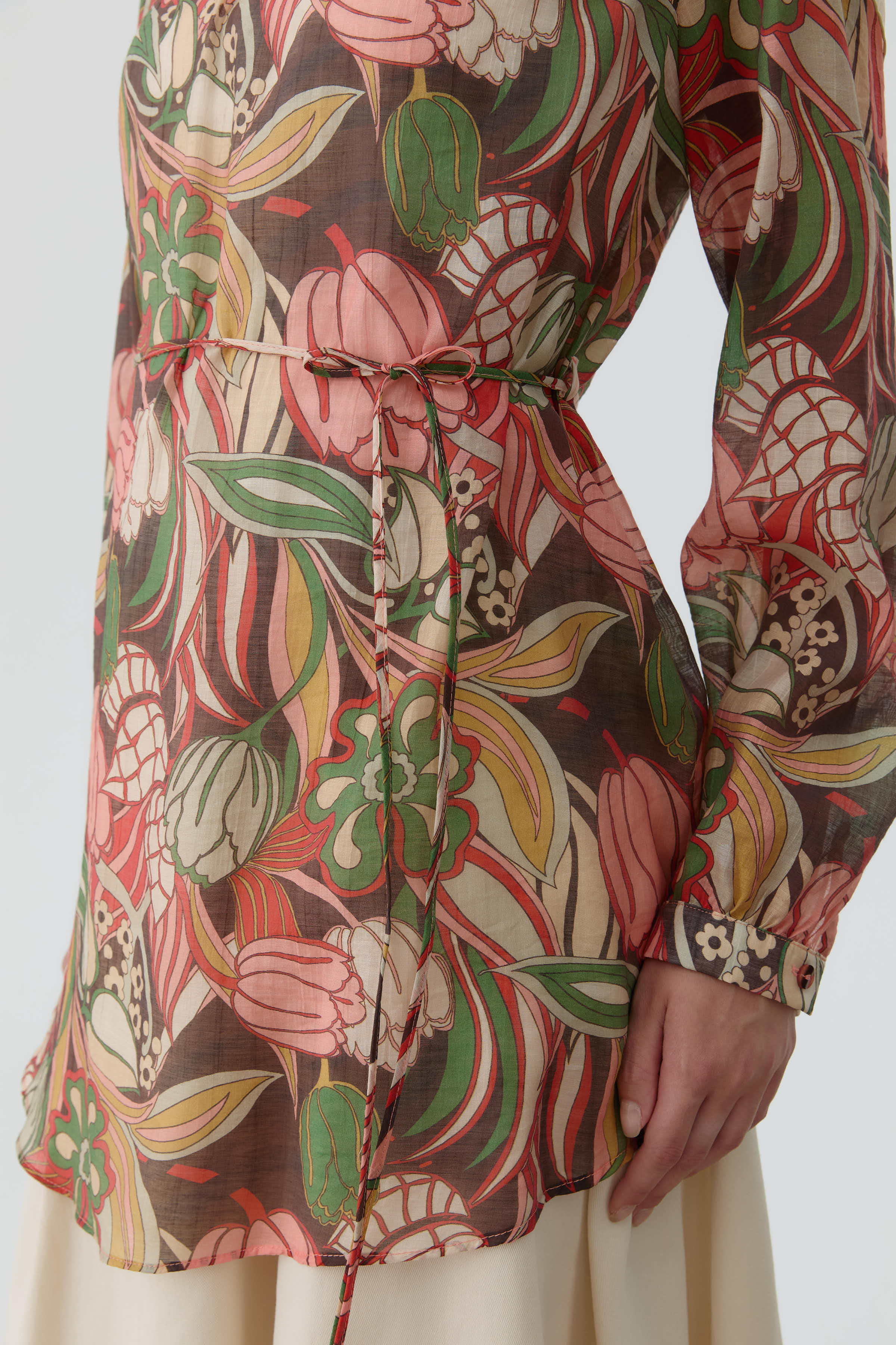 Desenli Bluz - Somon TUGBA