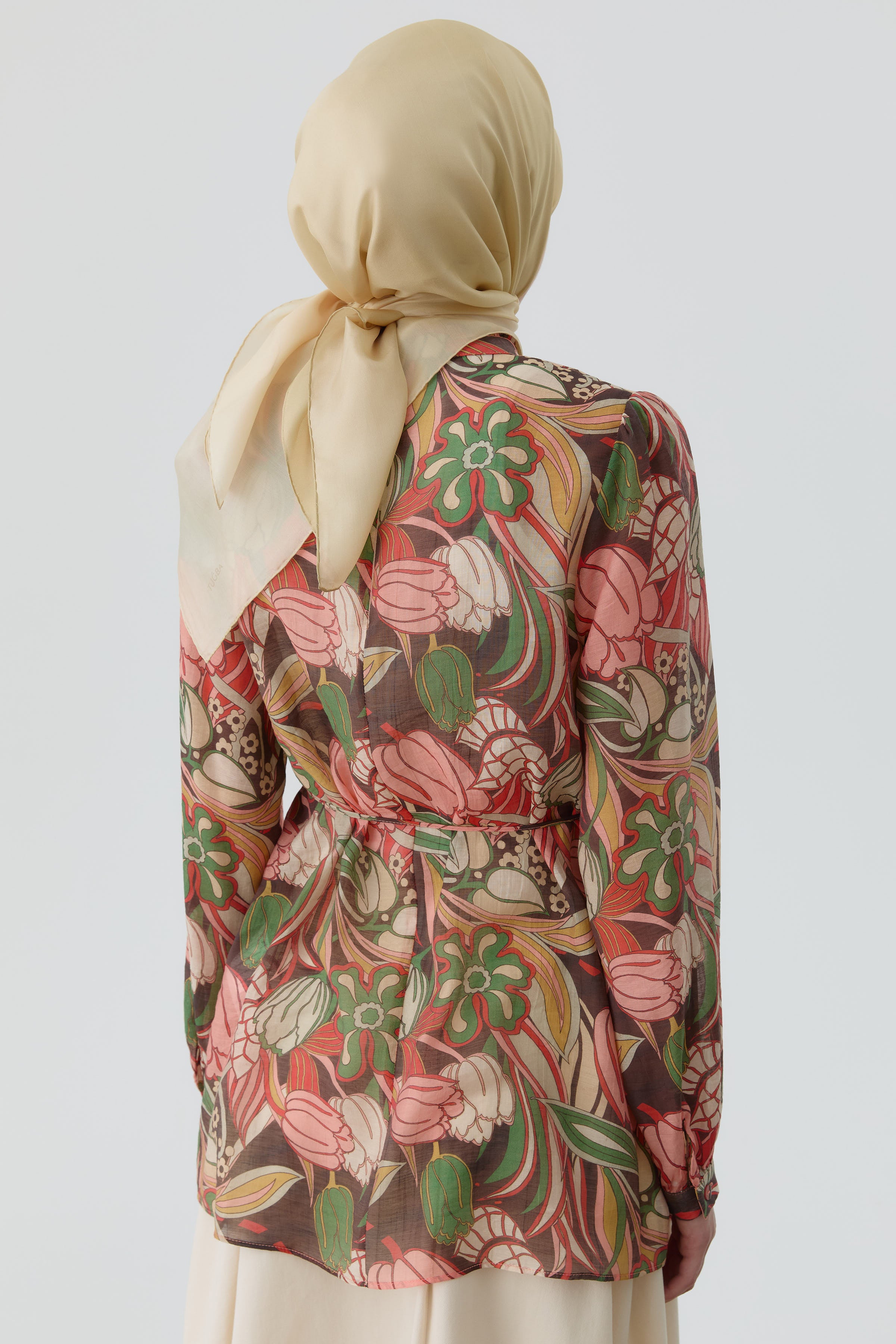 Desenli Bluz - Somon TUGBA