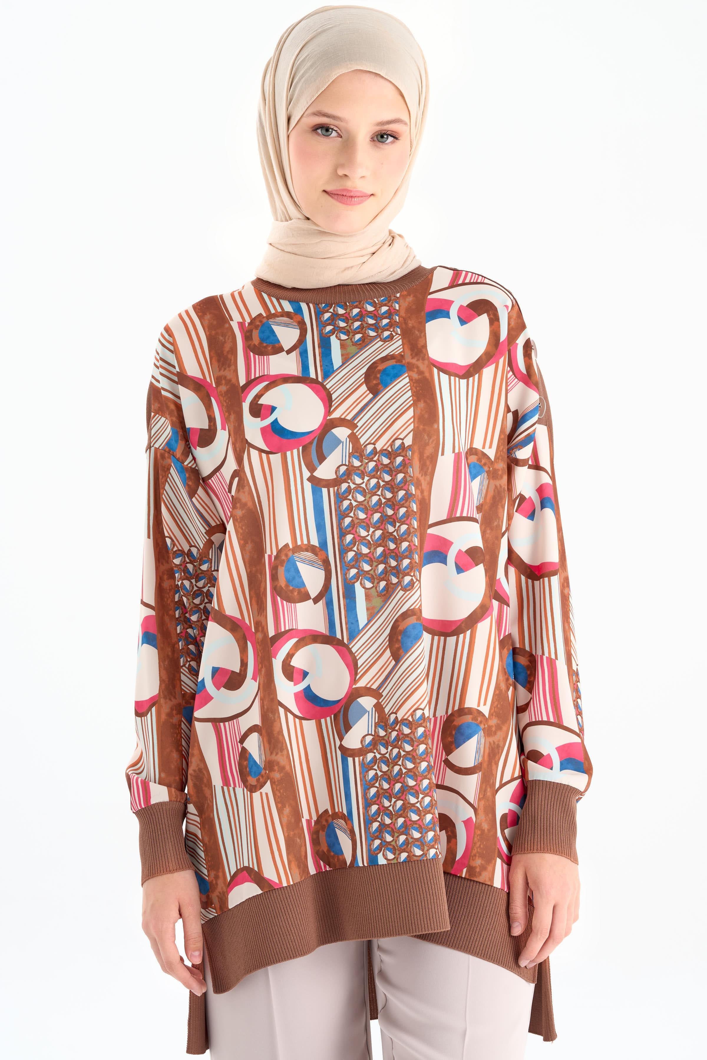 Desenli Garnili Tunik - Taba TUGBA