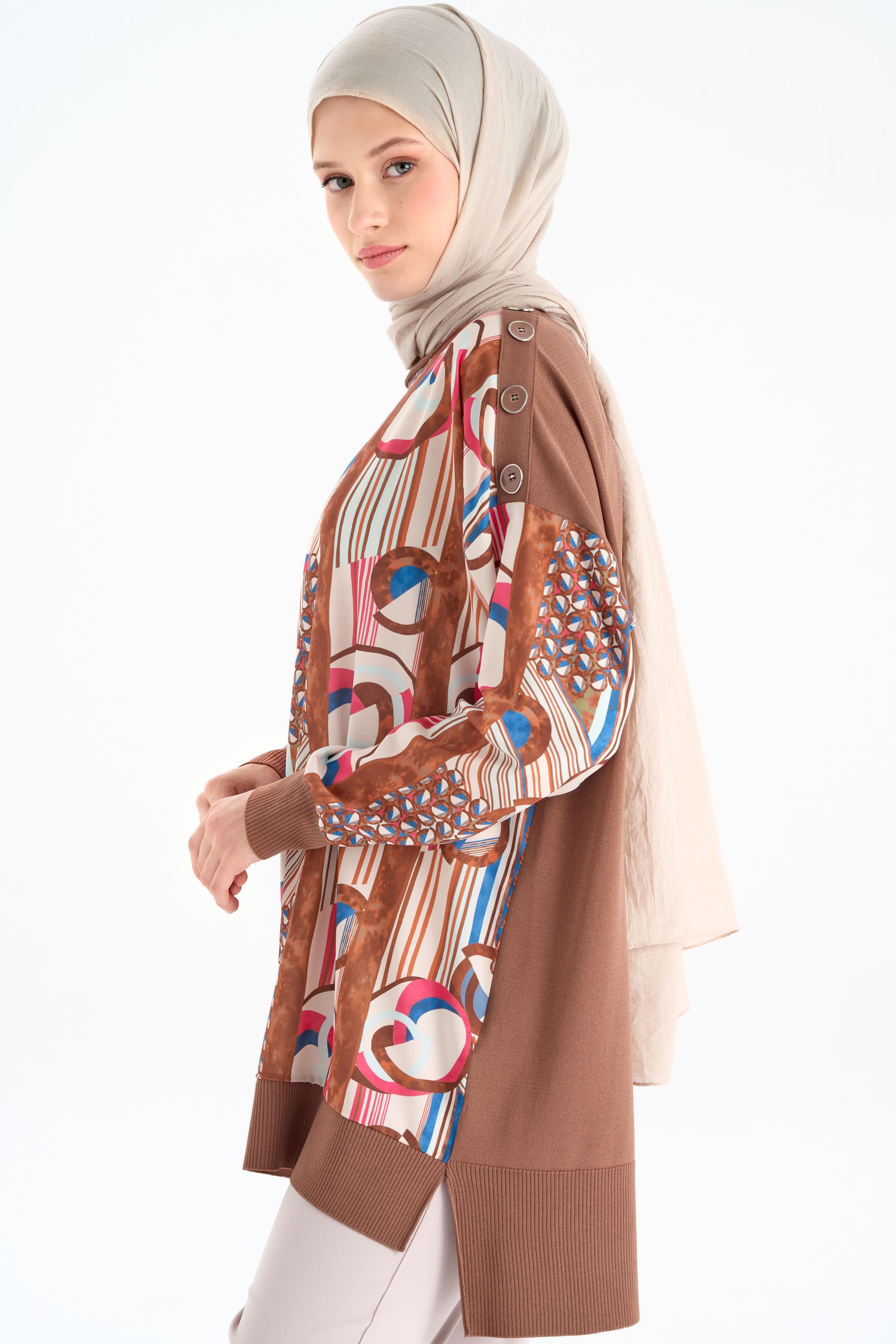 Desenli Garnili Tunik - Taba TUGBA