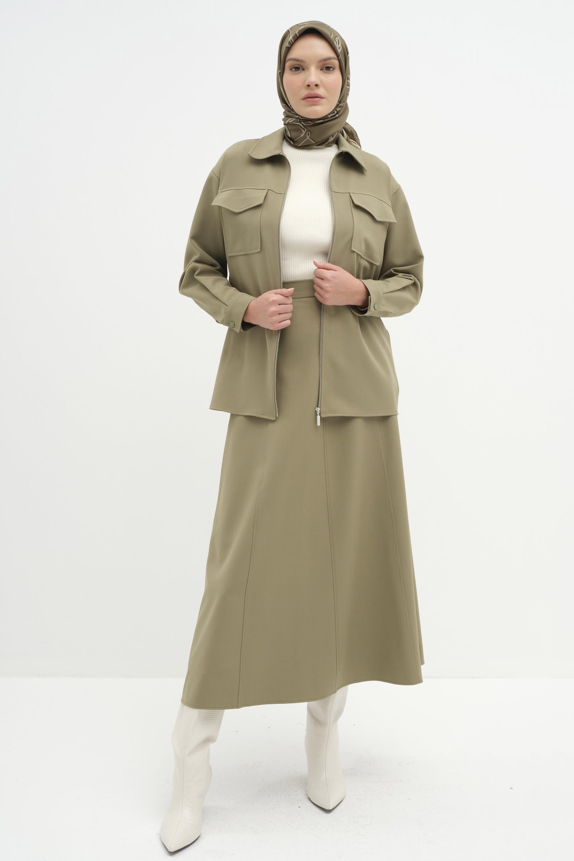 Dikişli Sekiz Parçalı Etek - Çağla TUGBA