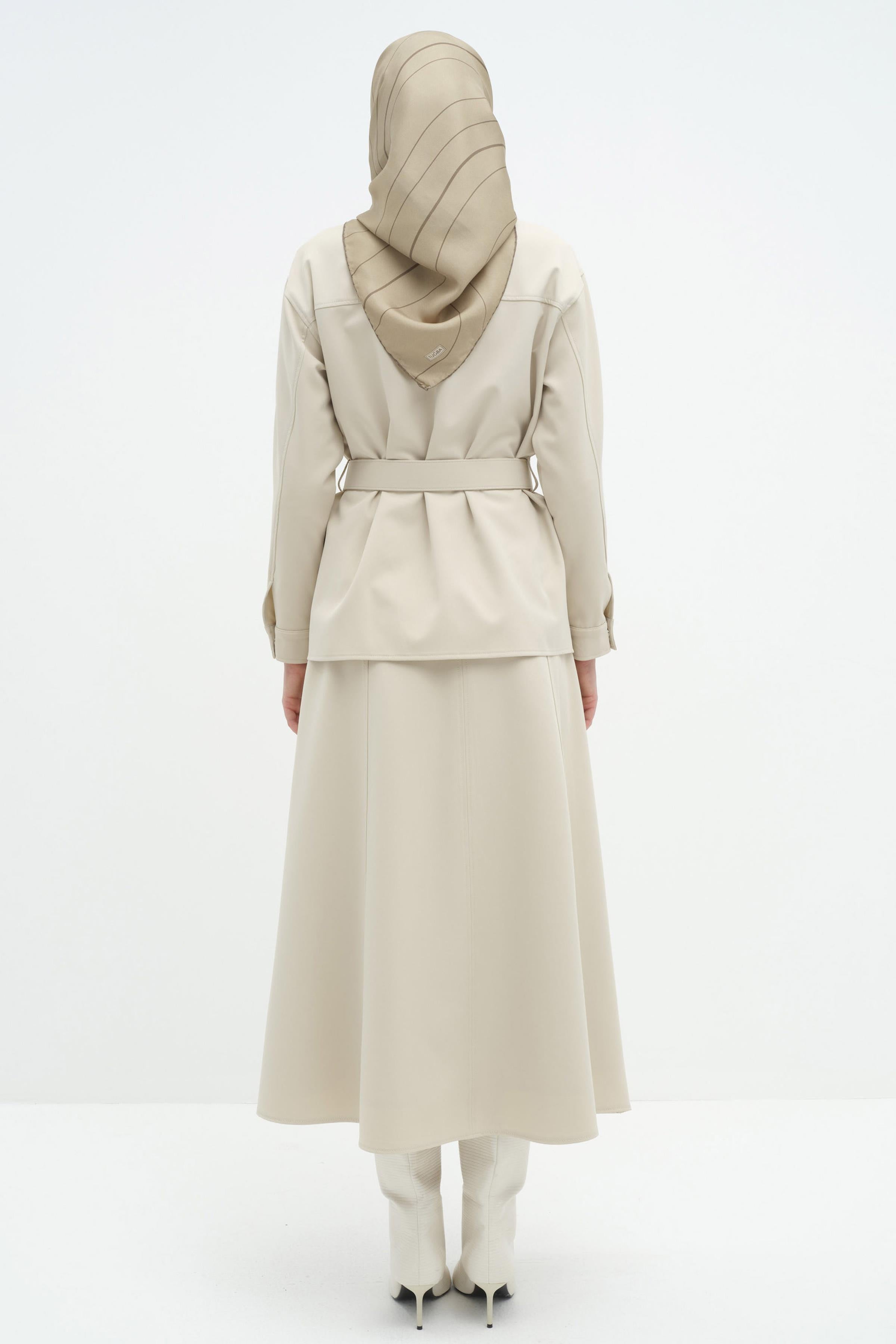 Dikişli Sekiz Parçalı Etek - Taş TUGBA